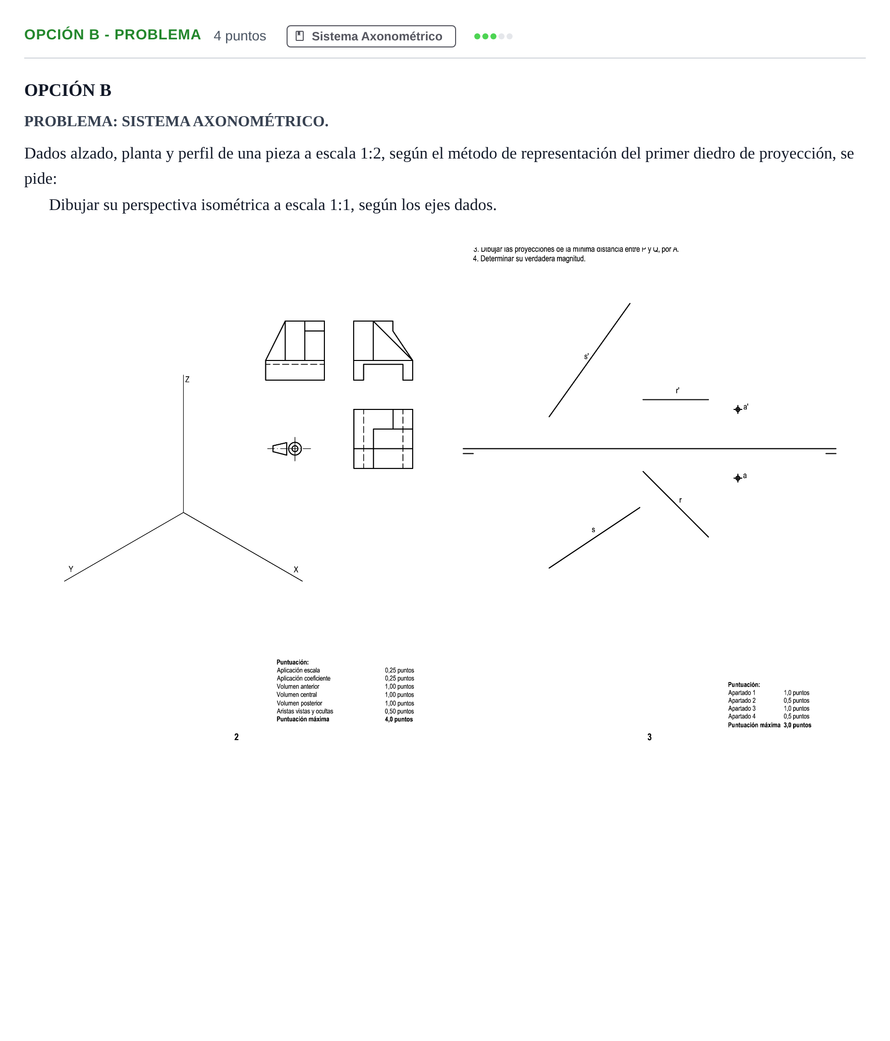 Enunciado: Opción B - Problema · Dibujo técnico II PAU Andalucía Extraordinaria Reserva B 2013