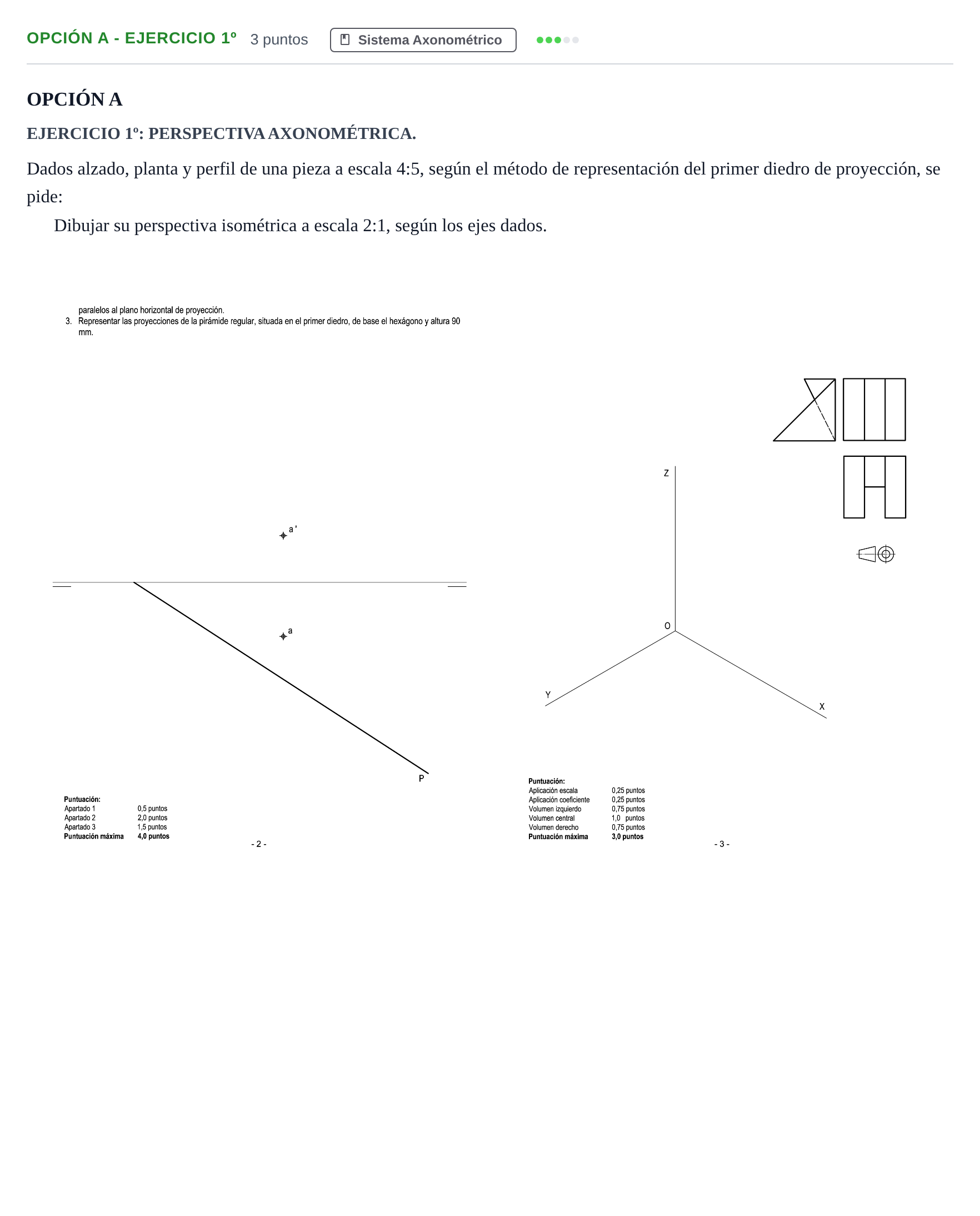 Enunciado: Opción A - Ejercicio 1º · Dibujo técnico II PAU Andalucía Ordinaria Titular 2013