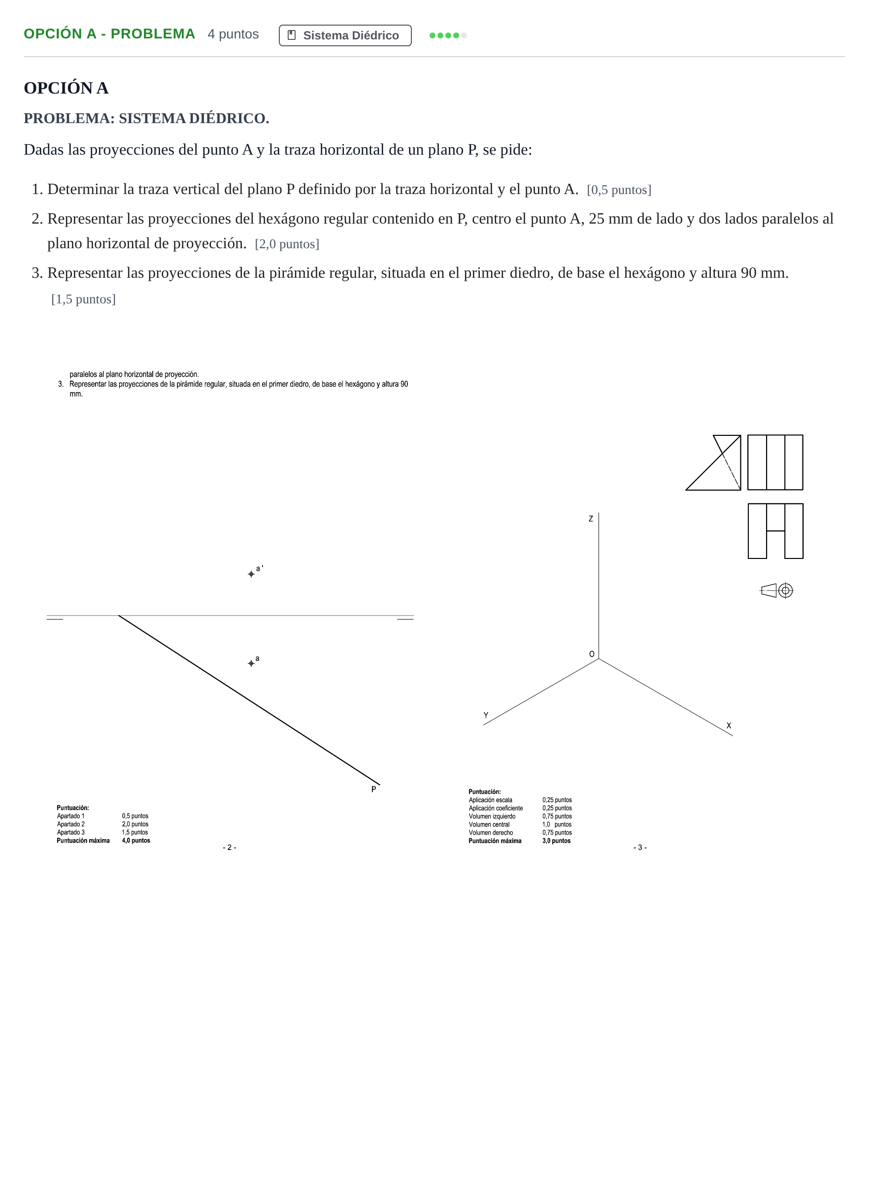 Enunciado: Opción A - Problema · Dibujo técnico II PAU Andalucía Ordinaria Titular 2013