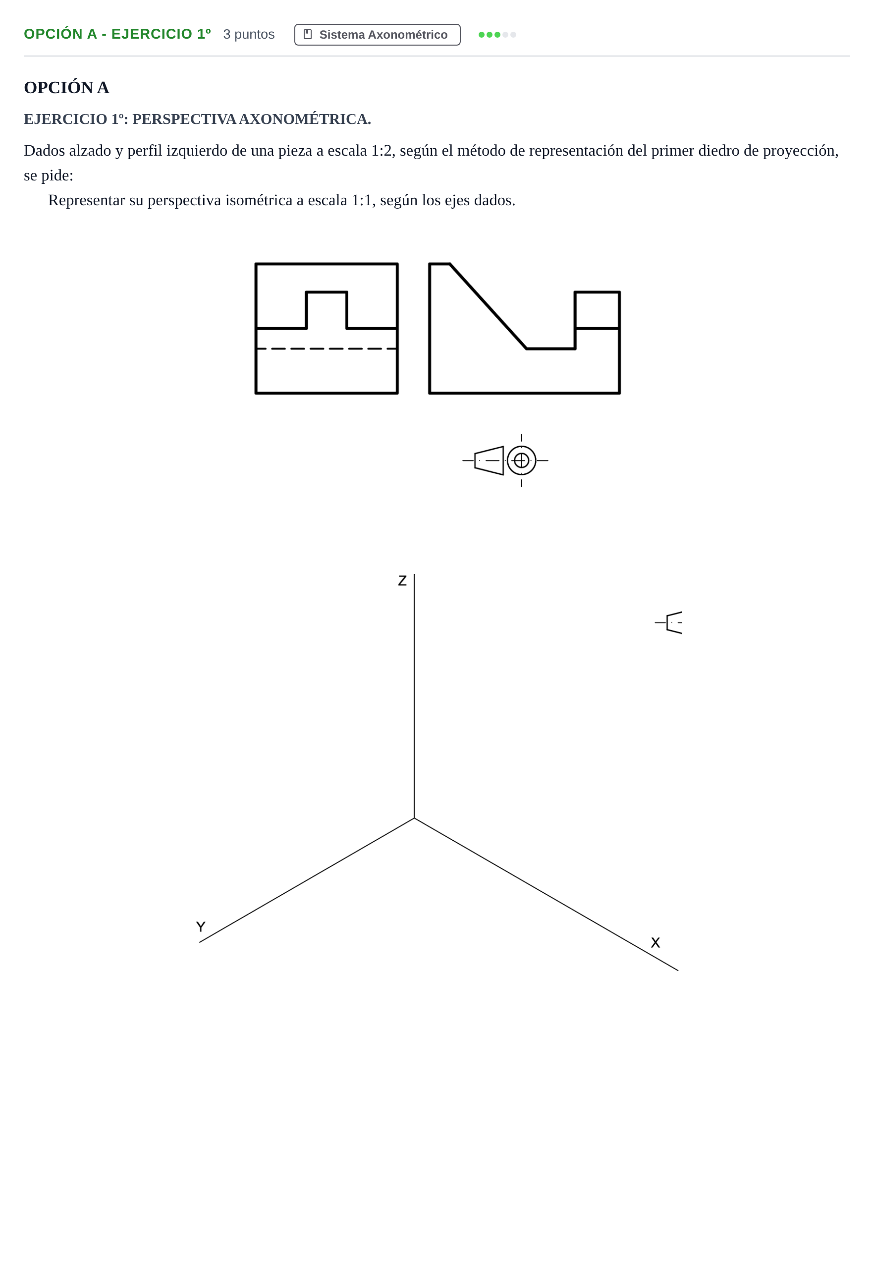 Enunciado: Opción A - Ejercicio 1º · Dibujo técnico II PAU Andalucía Extraordinaria Titular 2013