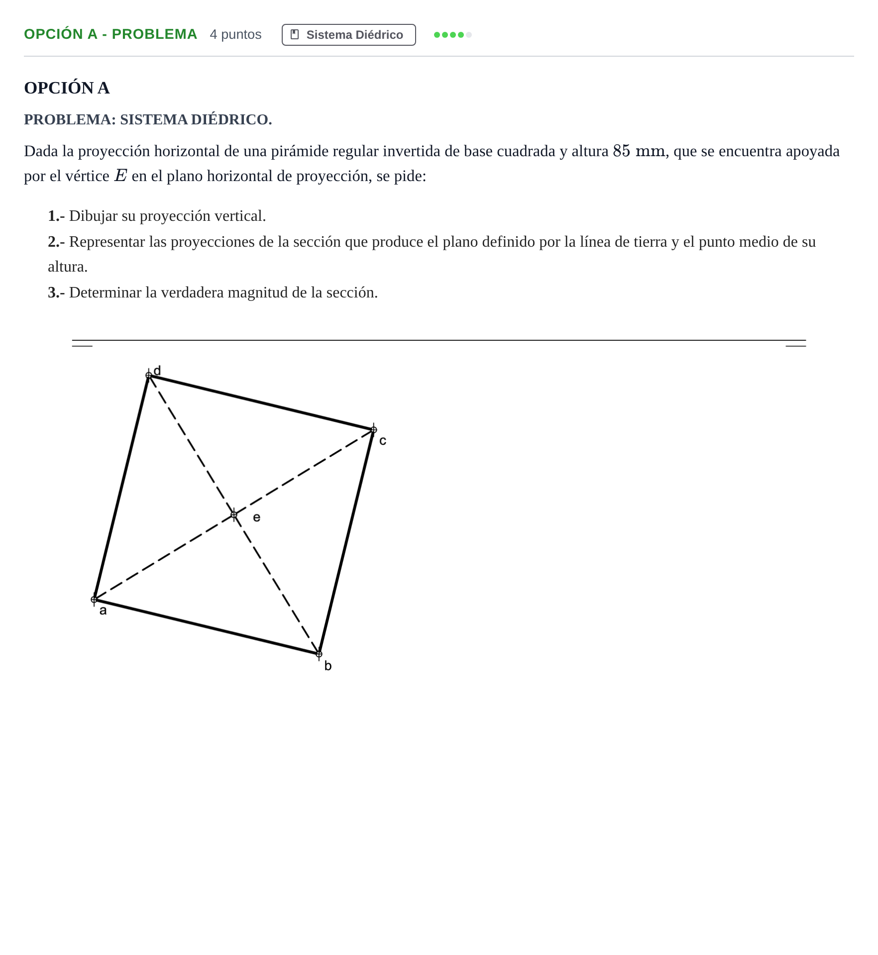 Enunciado: Opción A - Problema · Dibujo técnico II PAU Andalucía Extraordinaria Titular 2013