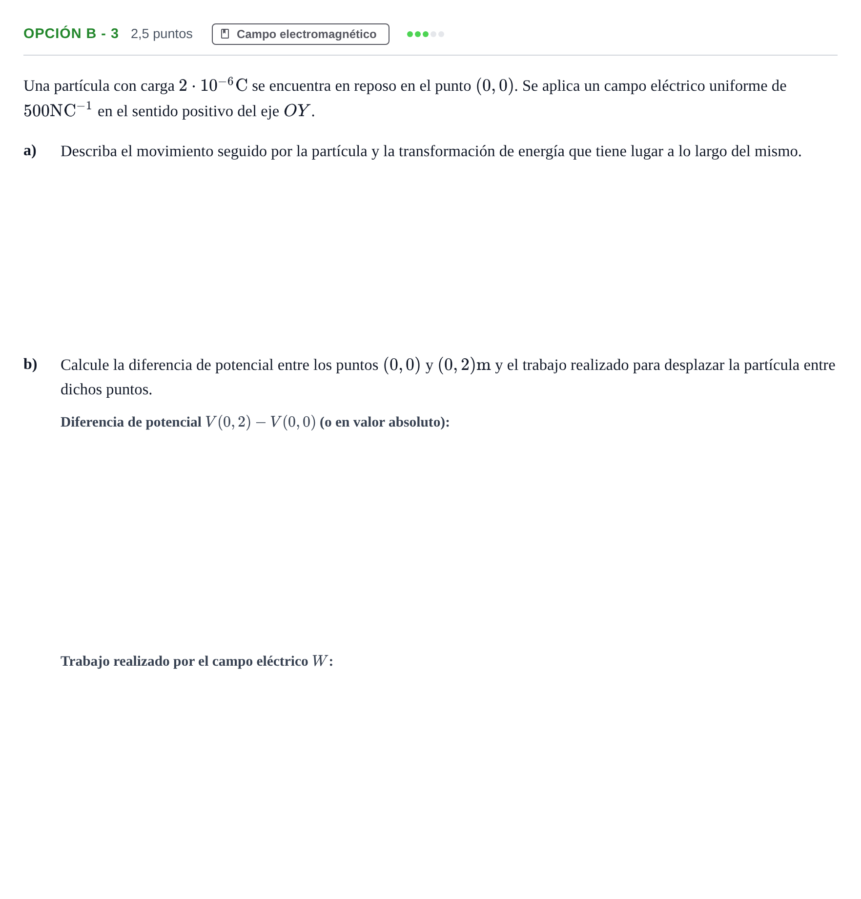 Enunciado: Opción B - 3 · Física PAU Andalucía Ordinaria Reserva A 2013