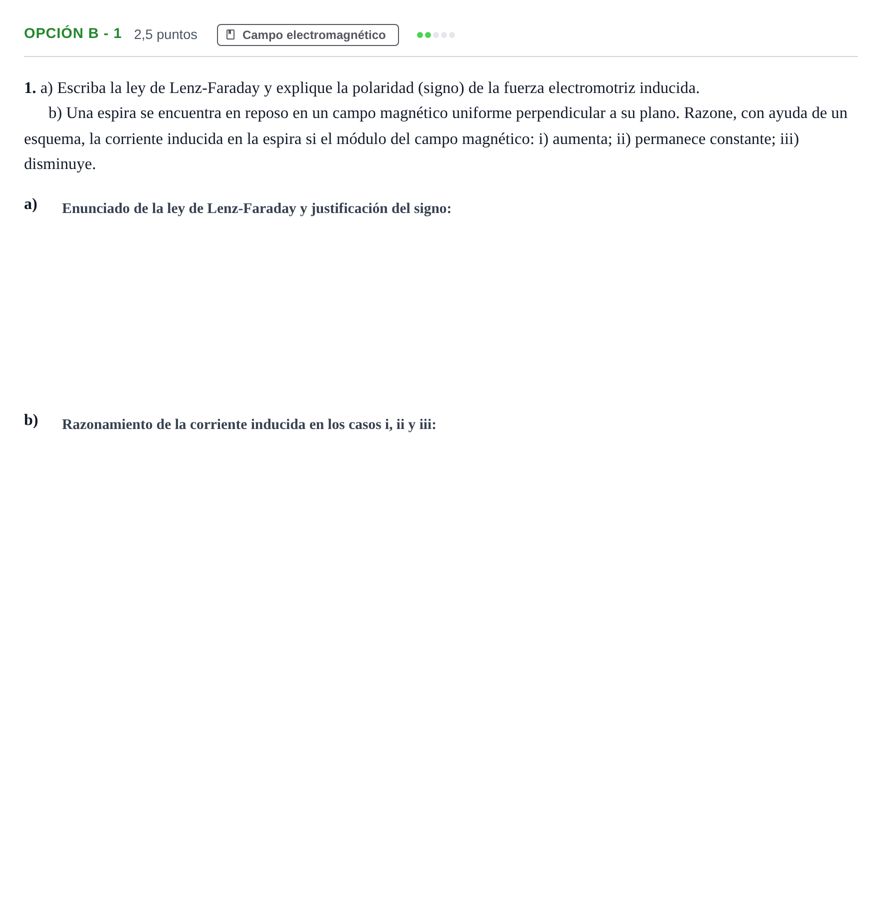 Enunciado: Opción B - 1 · Física PAU Andalucía Ordinaria Reserva B 2013