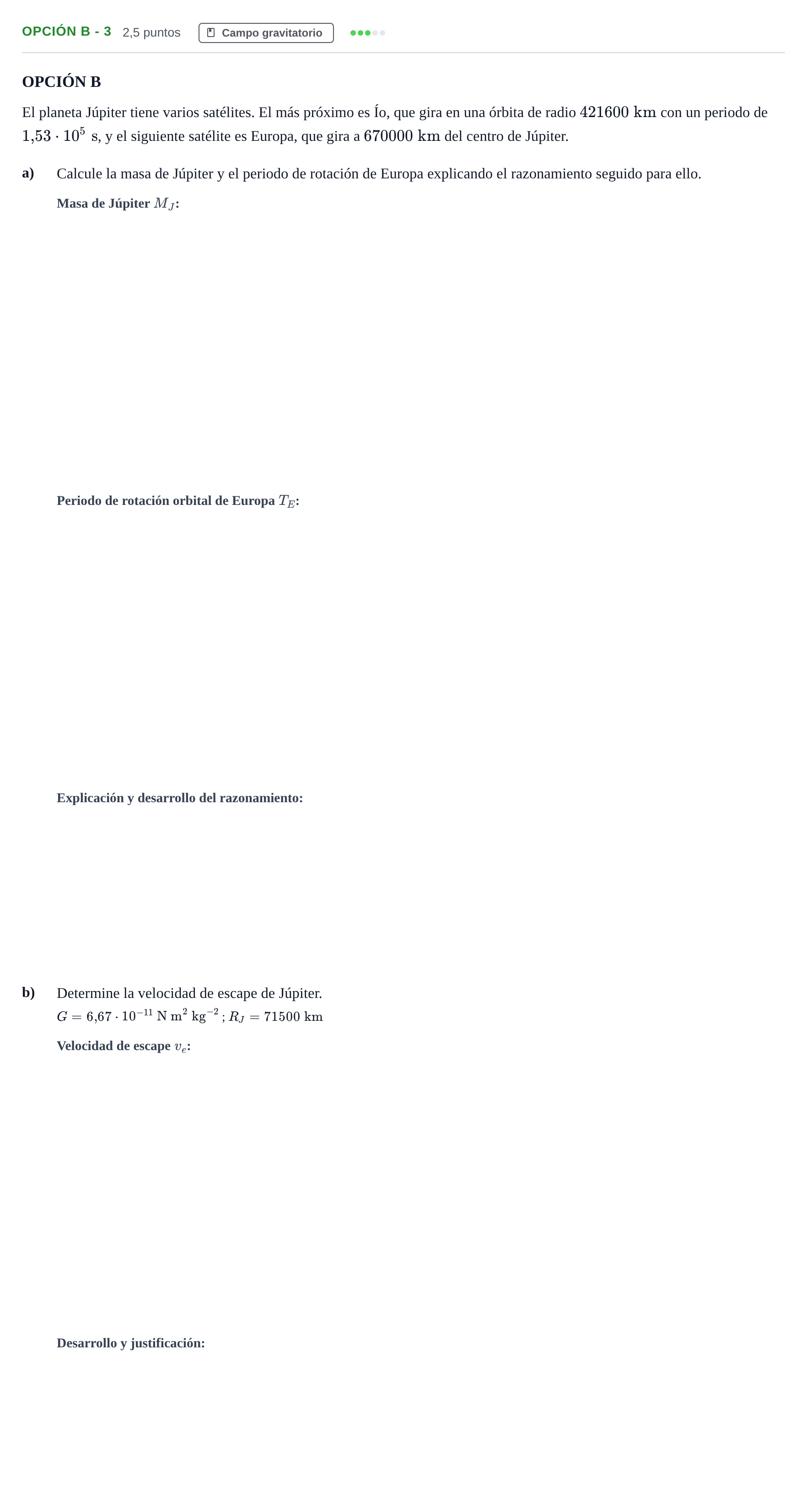 Enunciado: Opción B - 3 · Física PAU Andalucía Extraordinaria Reserva A 2013