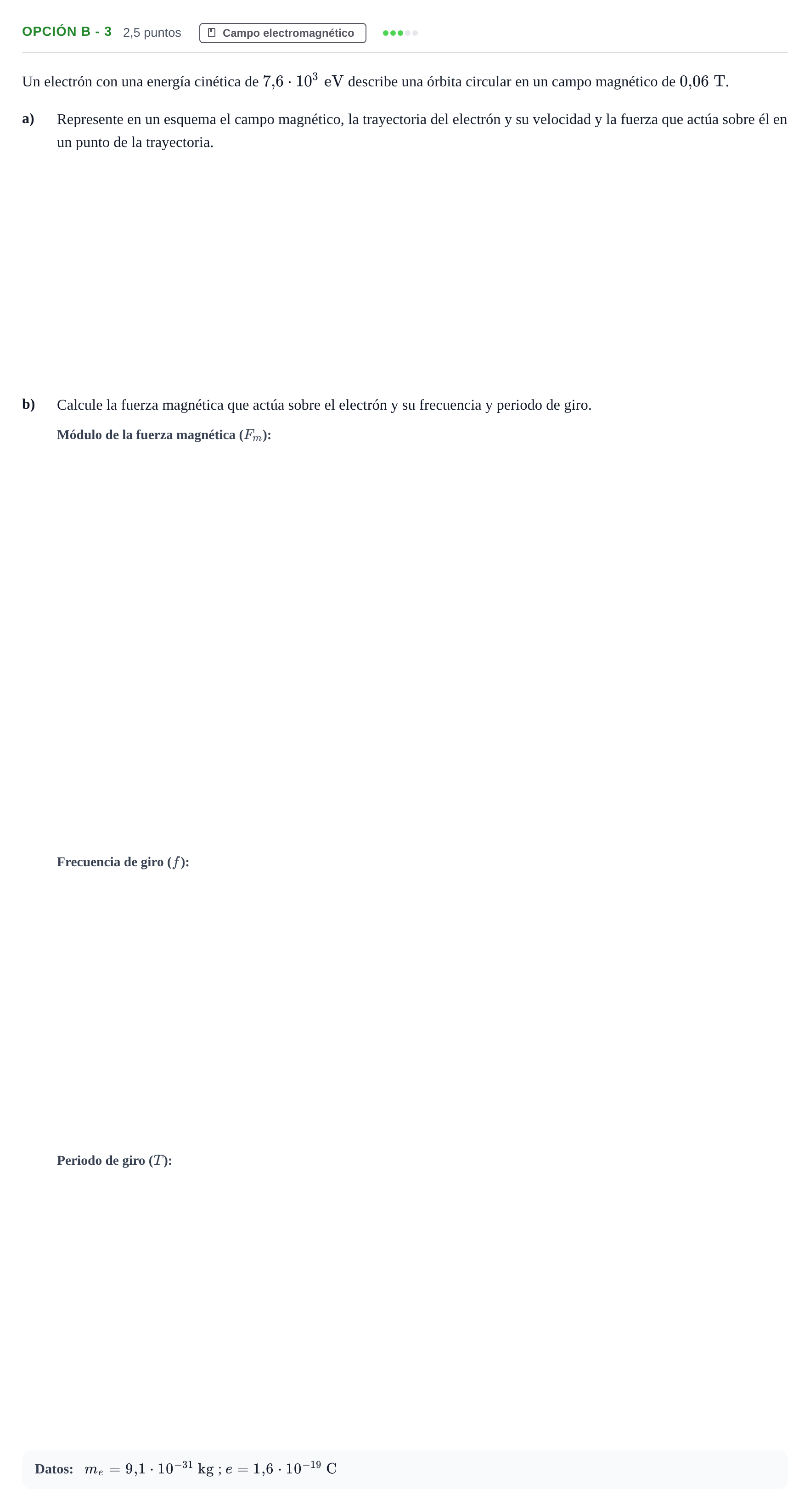 Enunciado: Opción B - 3 · Física PAU Andalucía Extraordinaria Reserva B 2013