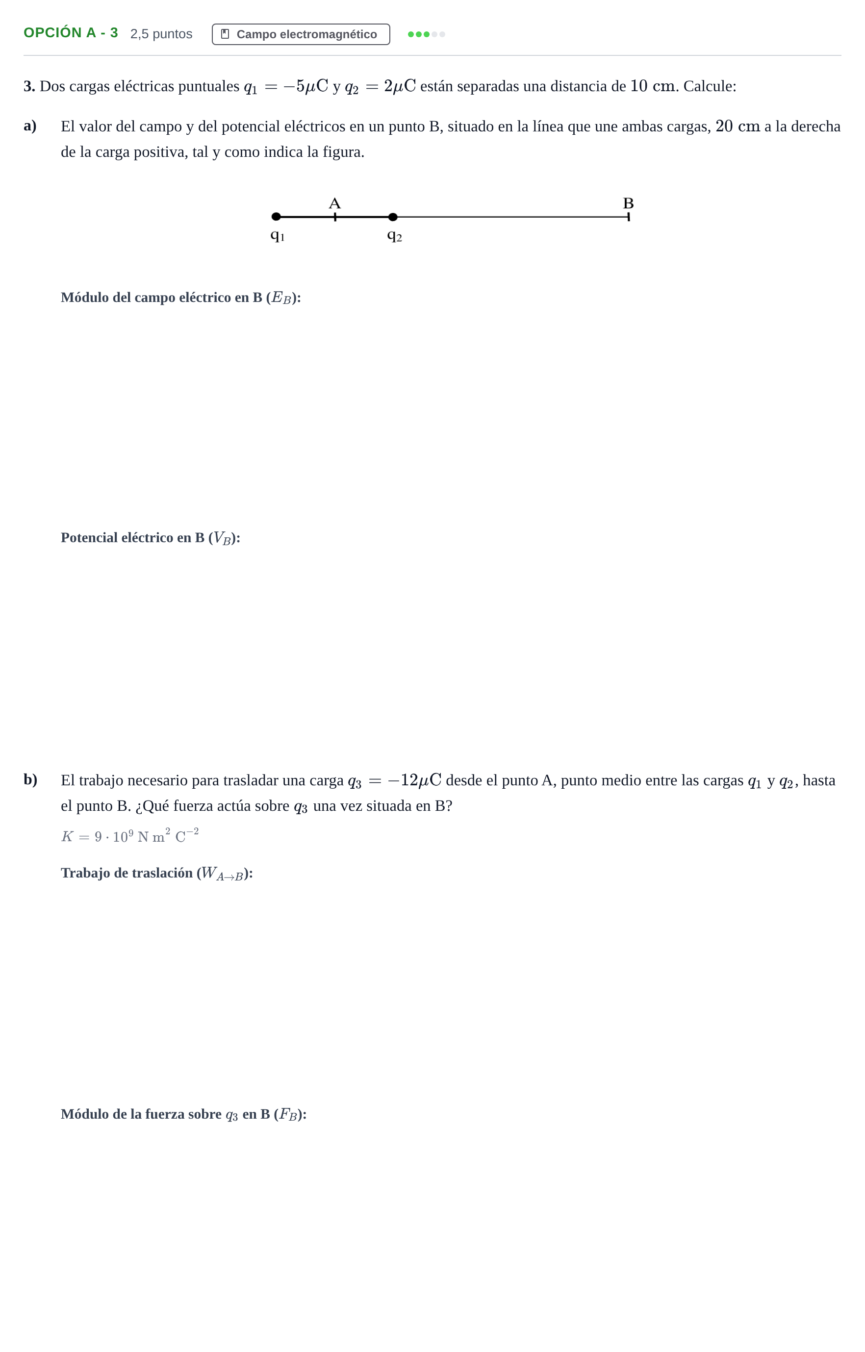 Enunciado: Opción A - 3 · Física PAU Andalucía Extraordinaria Titular 2013