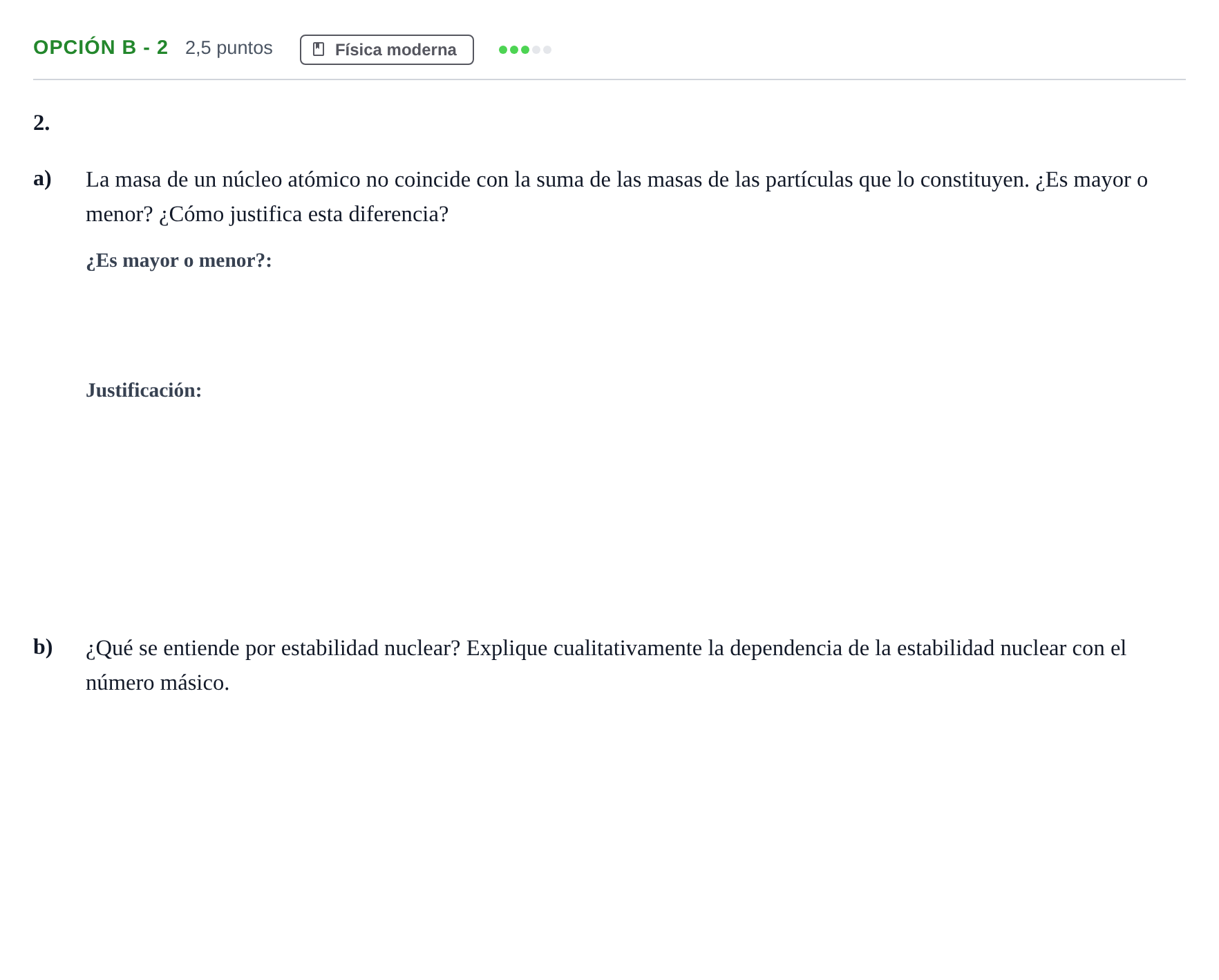 Enunciado: Opción B - 2 · Física PAU Andalucía Extraordinaria Titular 2013