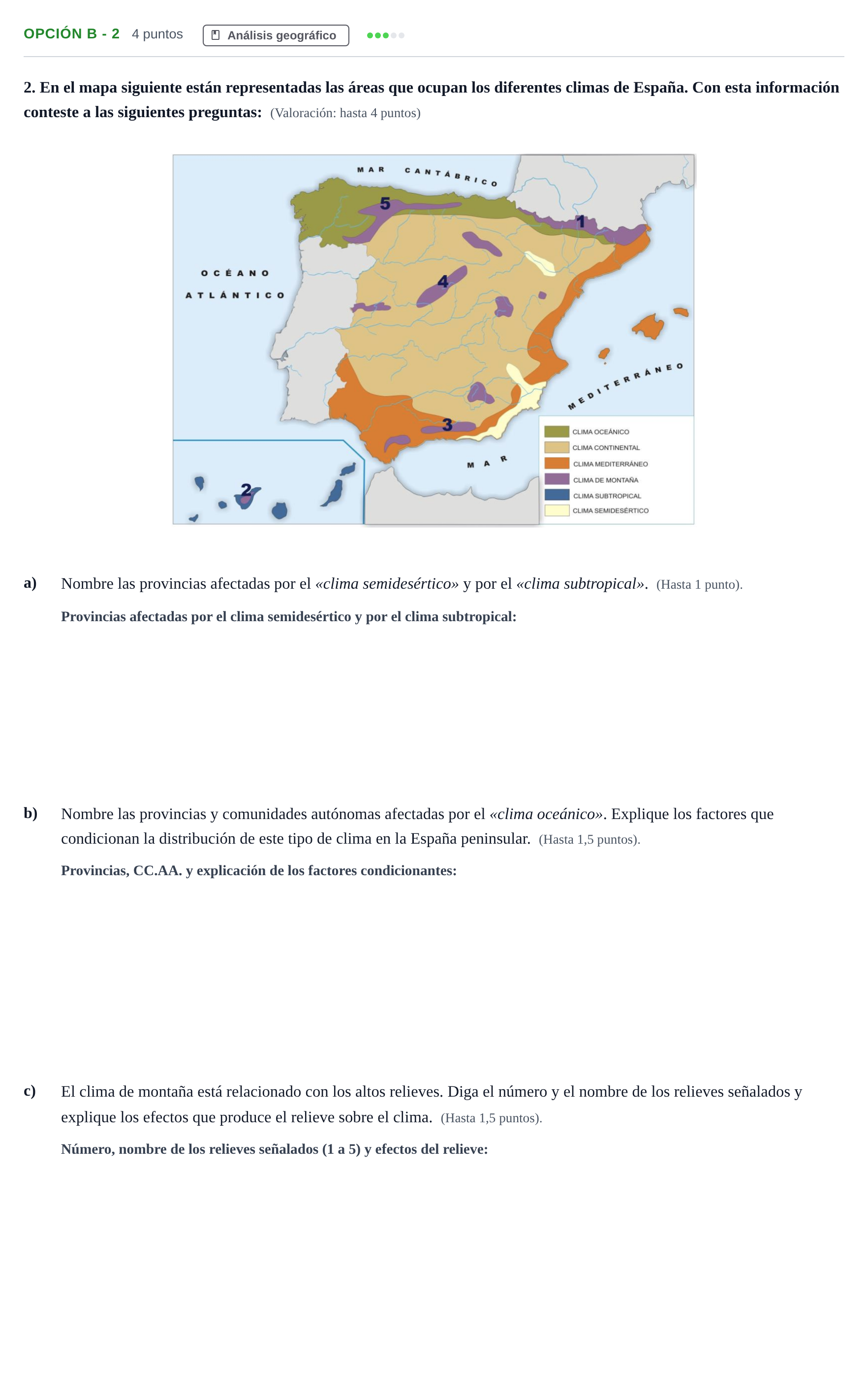 Enunciado: Opción B - 2 · Geografía PAU Andalucía Ordinaria Reserva B 2013