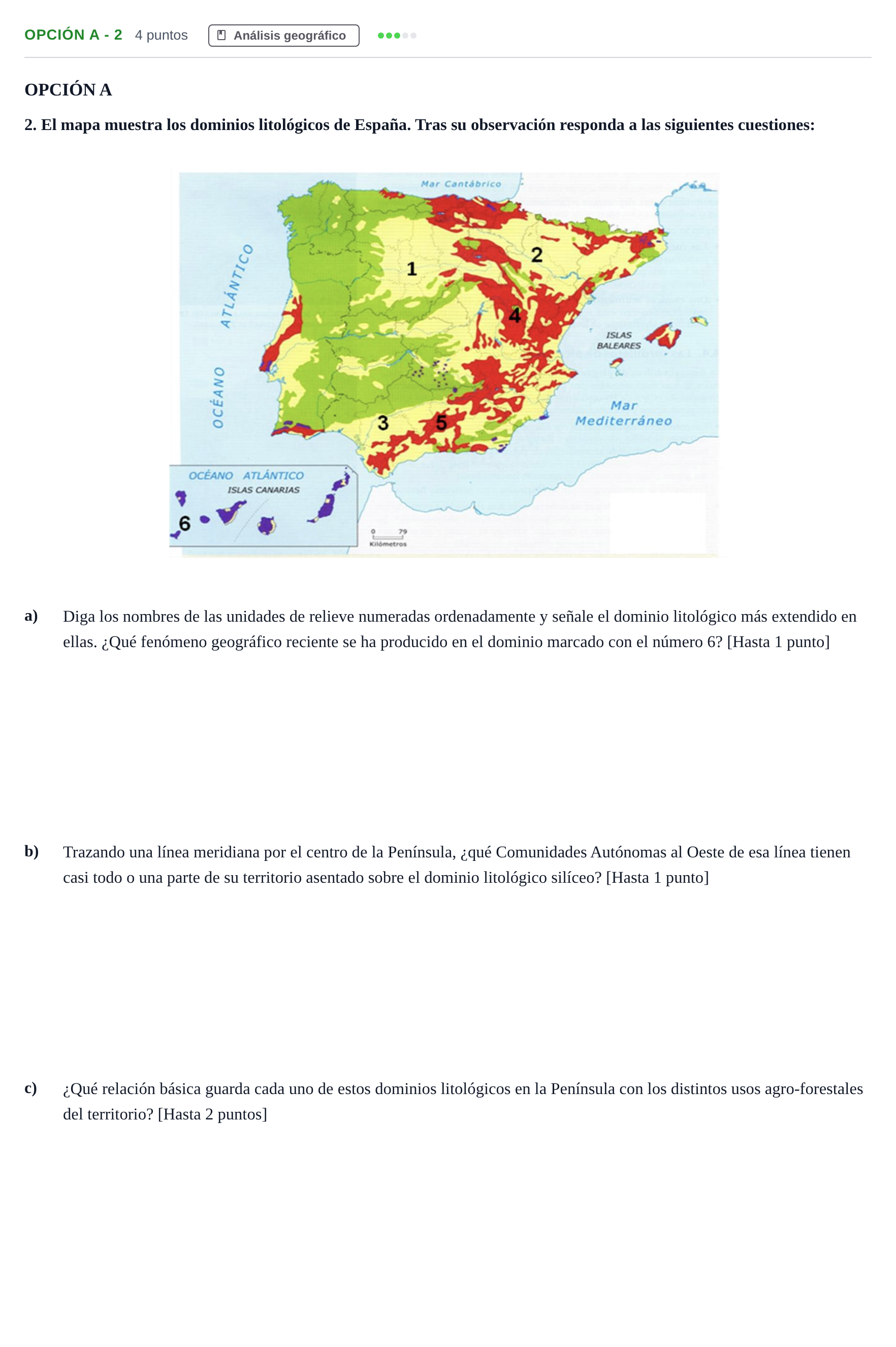 Enunciado: Opción A - 2 · Geografía PAU Andalucía Ordinaria Titular 2013