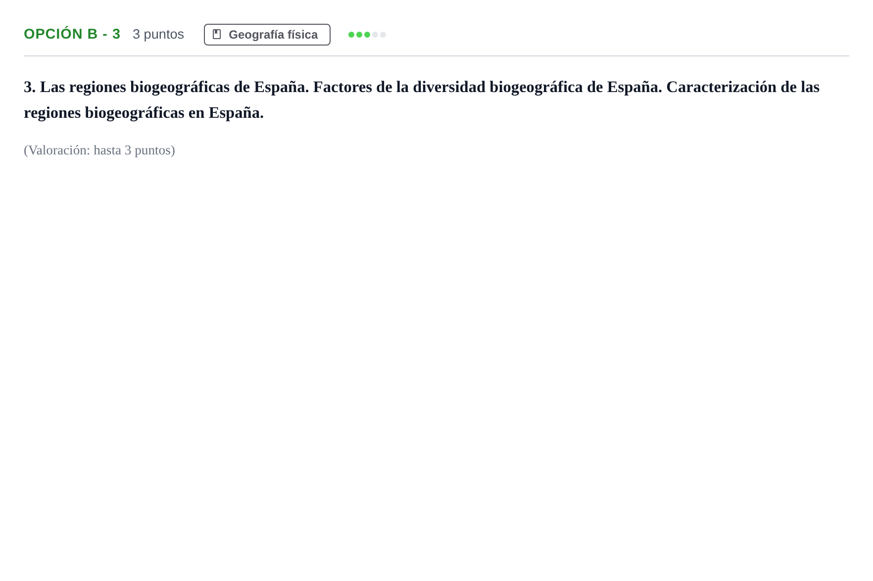 Enunciado: Opción B - 3 · Geografía PAU Andalucía Ordinaria Titular 2013