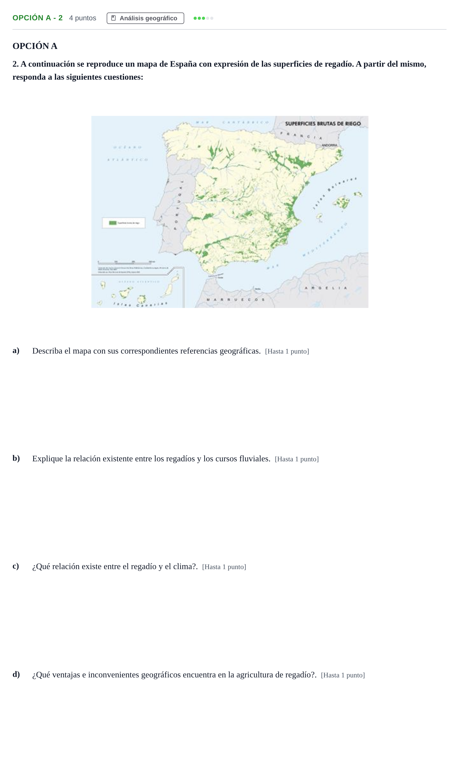 Enunciado: Opción A - 2 · Geografía PAU Andalucía Extraordinaria Reserva B 2013