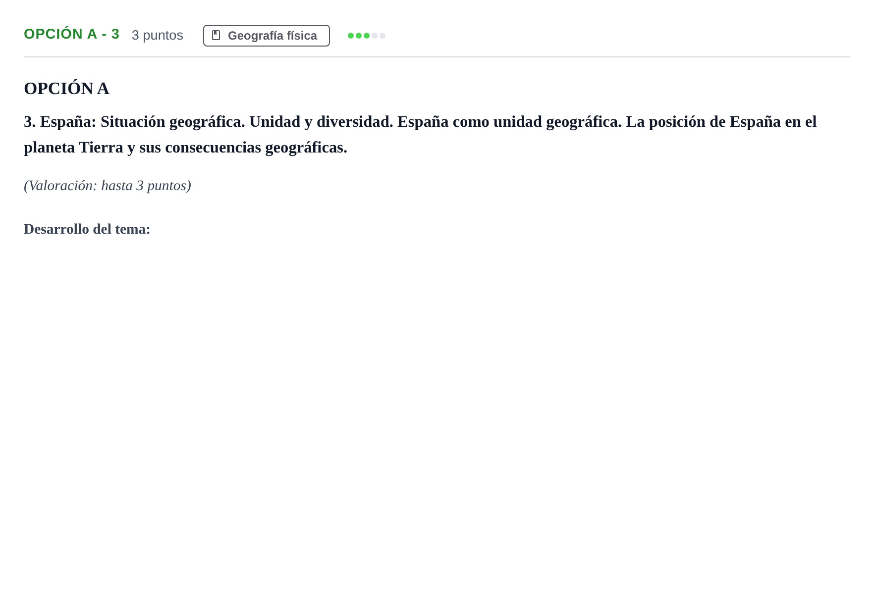 Enunciado: Opción A - 3 · Geografía PAU Andalucía Extraordinaria Reserva B 2013