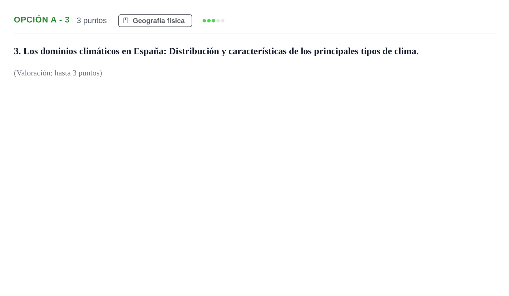 Enunciado: Opción A - 3 · Geografía PAU Andalucía Extraordinaria Titular 2013