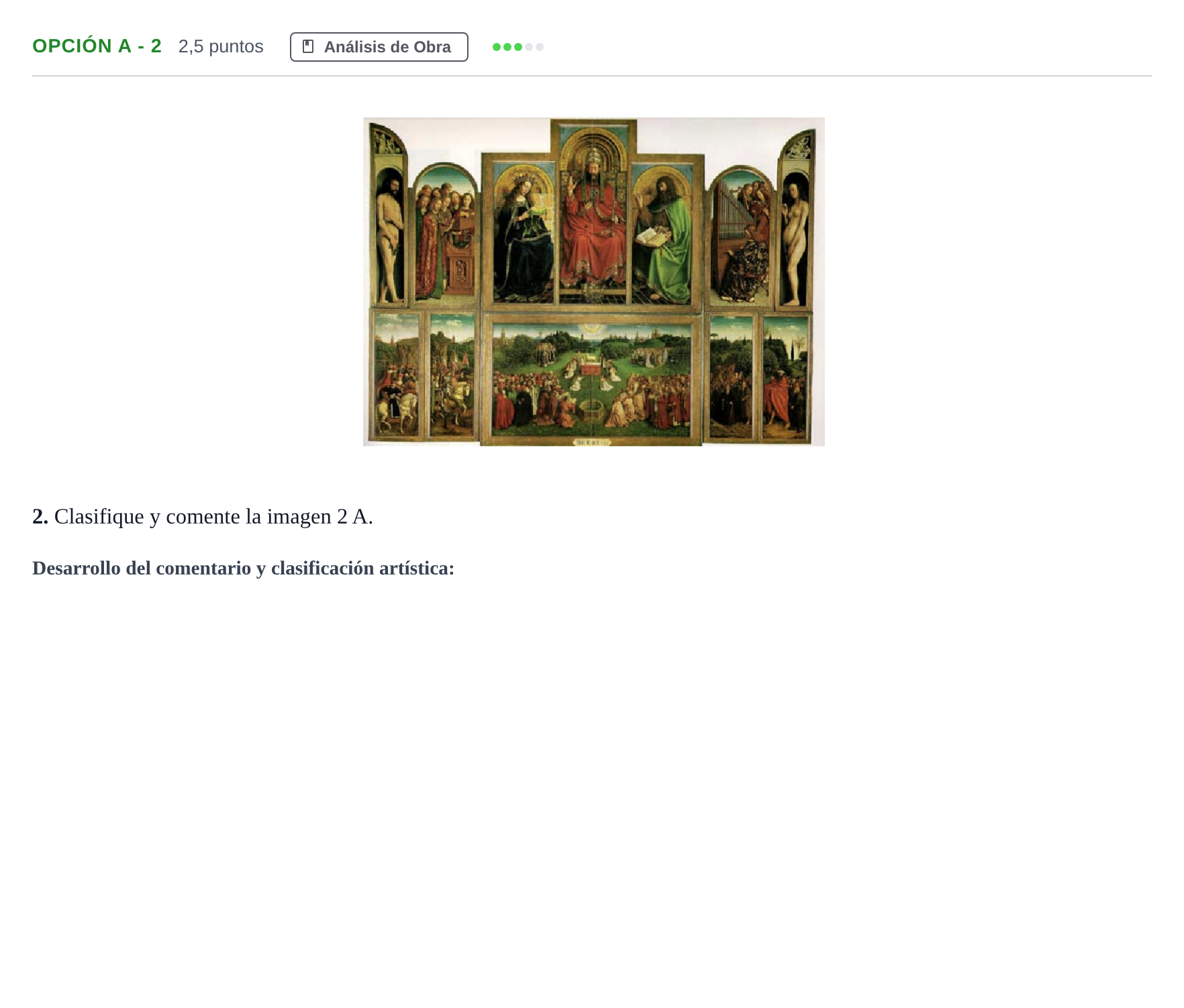 Enunciado: Opción A - 2 · Historia del Arte PAU Andalucía Ordinaria Reserva A 2013