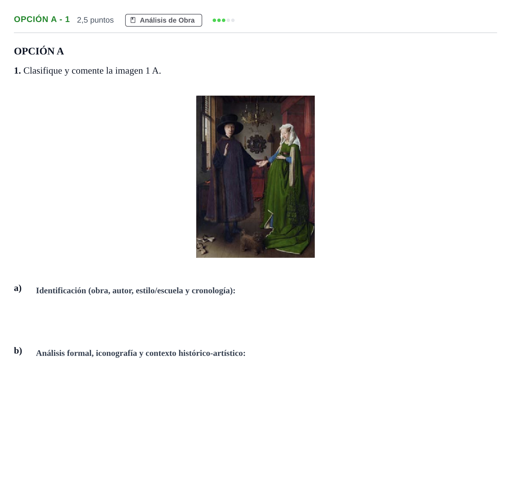 Enunciado: Opción A - 1 · Historia del Arte PAU Andalucía Ordinaria Reserva B 2013