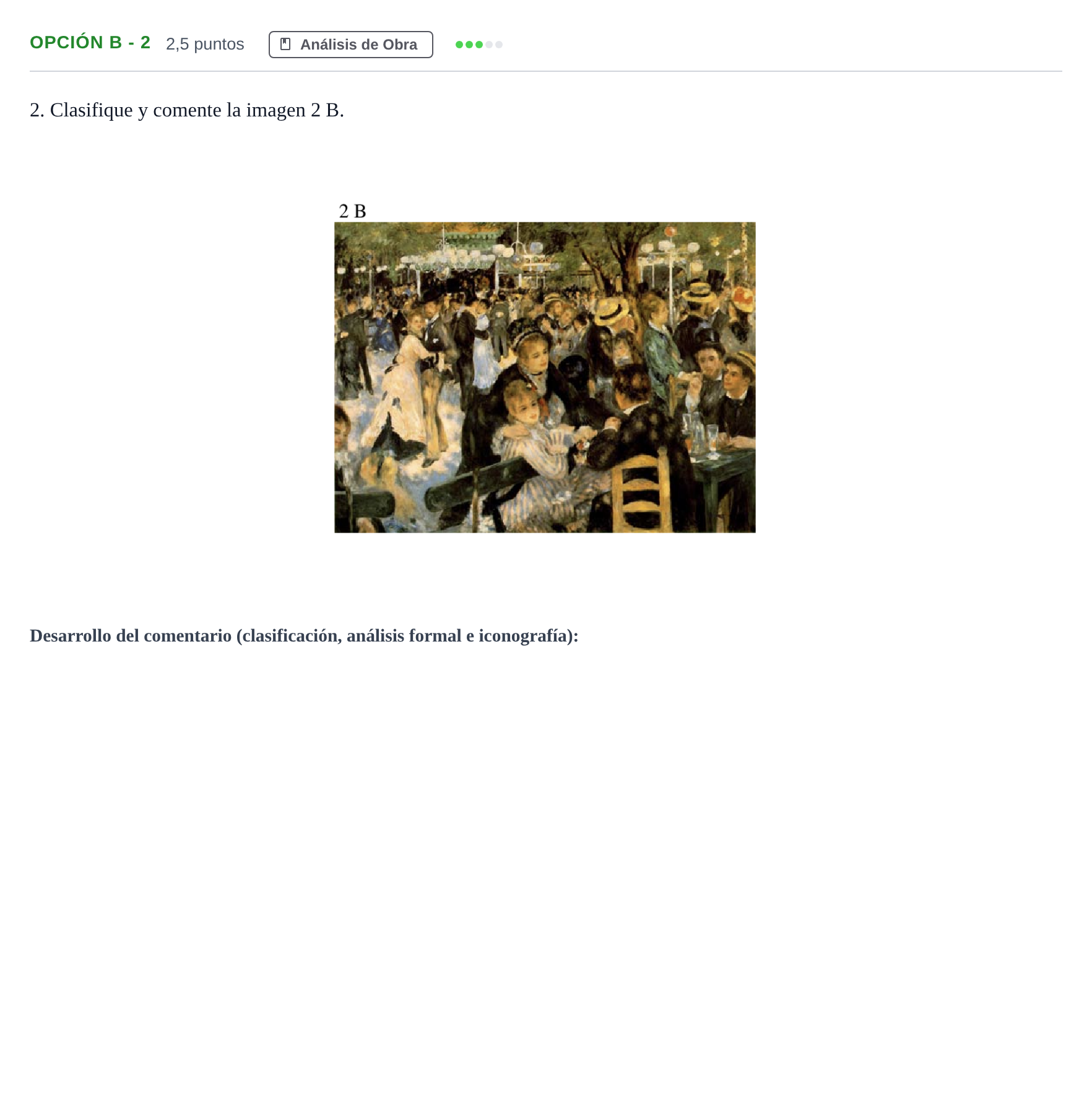 Enunciado: Opción B - 2 · Historia del Arte PAU Andalucía Ordinaria Titular 2 2013