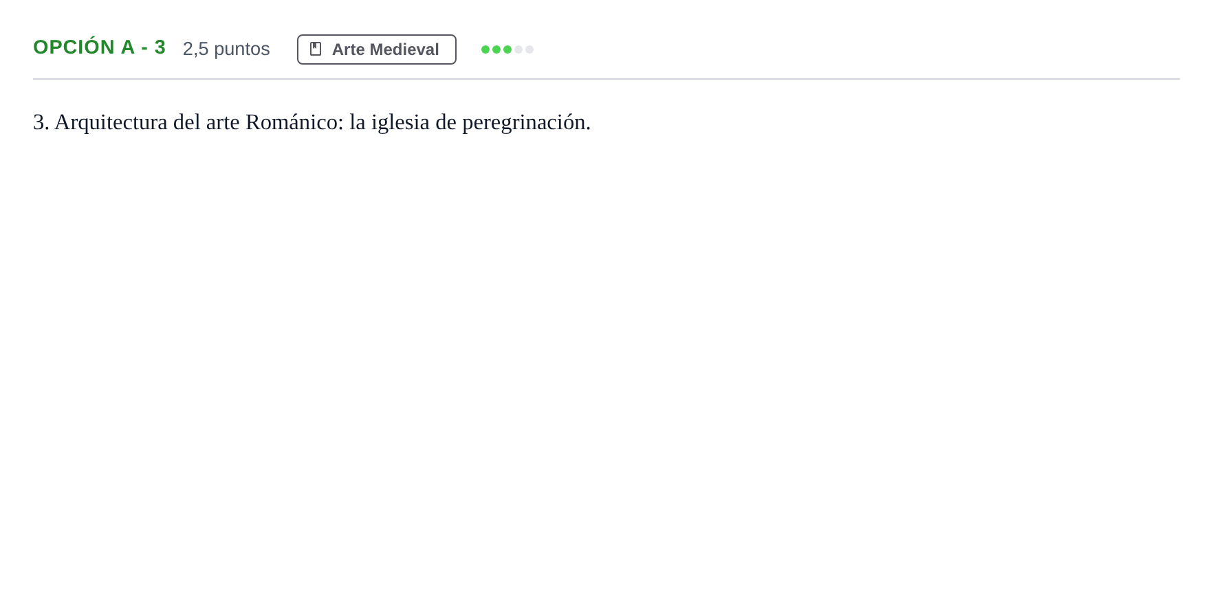 Enunciado: Opción A - 3 · Historia del Arte PAU Andalucía Extraordinaria Reserva A 2013