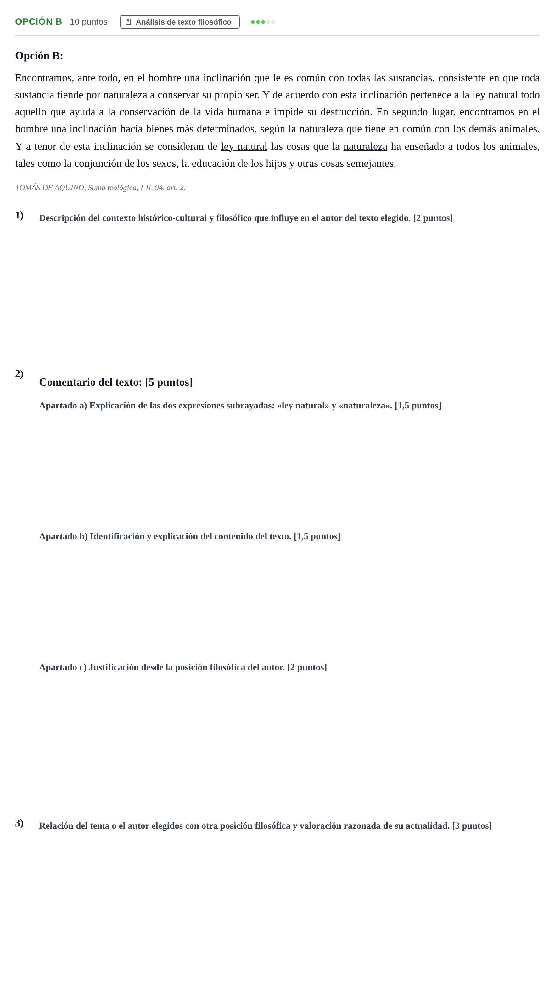 Enunciado: Opción B · Historia de la Filosofía PAU Andalucía Ordinaria Reserva B 2013