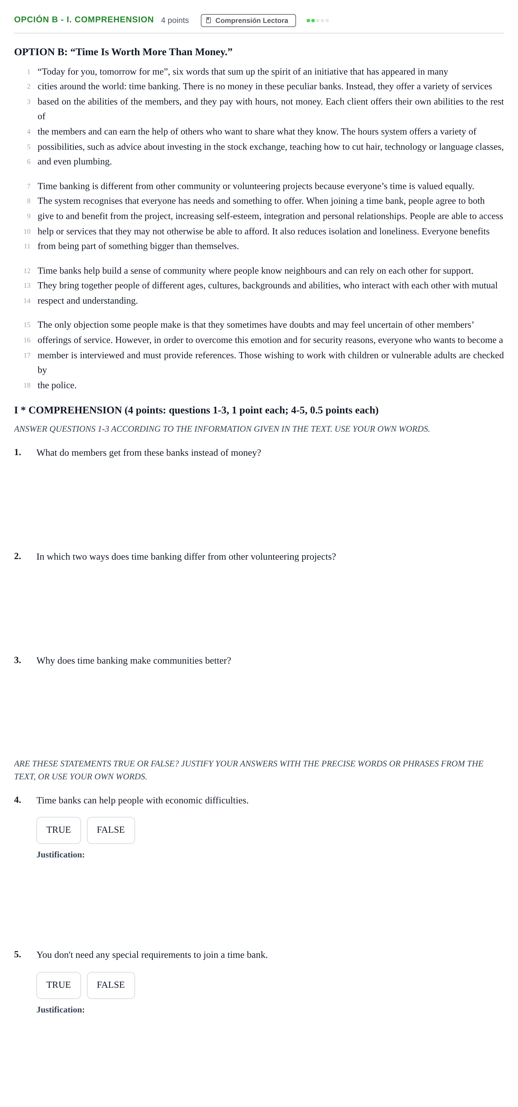 Enunciado: Opción B - I. Comprehension · Inglés PAU Andalucía Extraordinaria Reserva A 2013