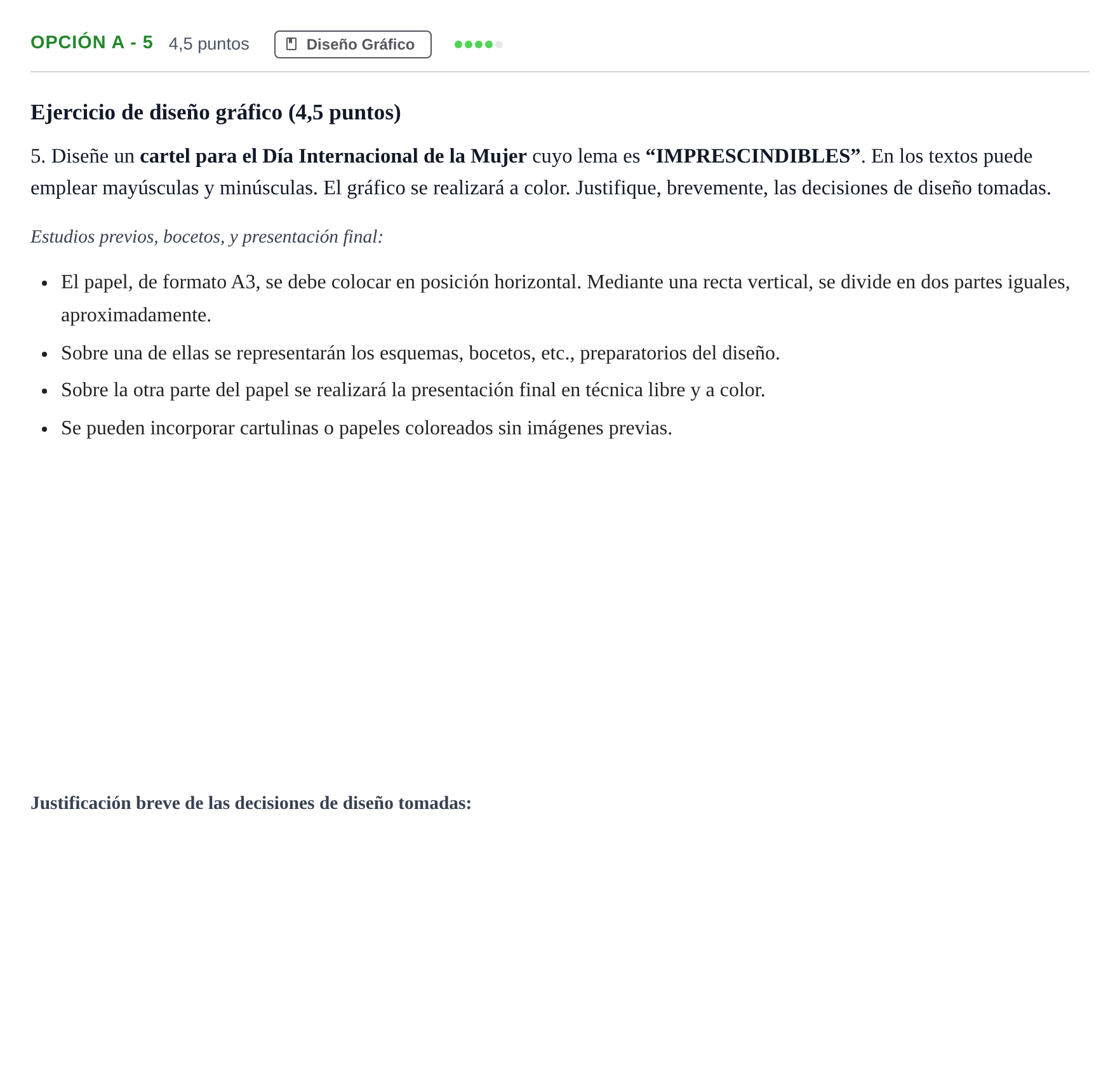 Enunciado: Opción A - 5 · Diseño PAU Madrid Extraordinaria 2018