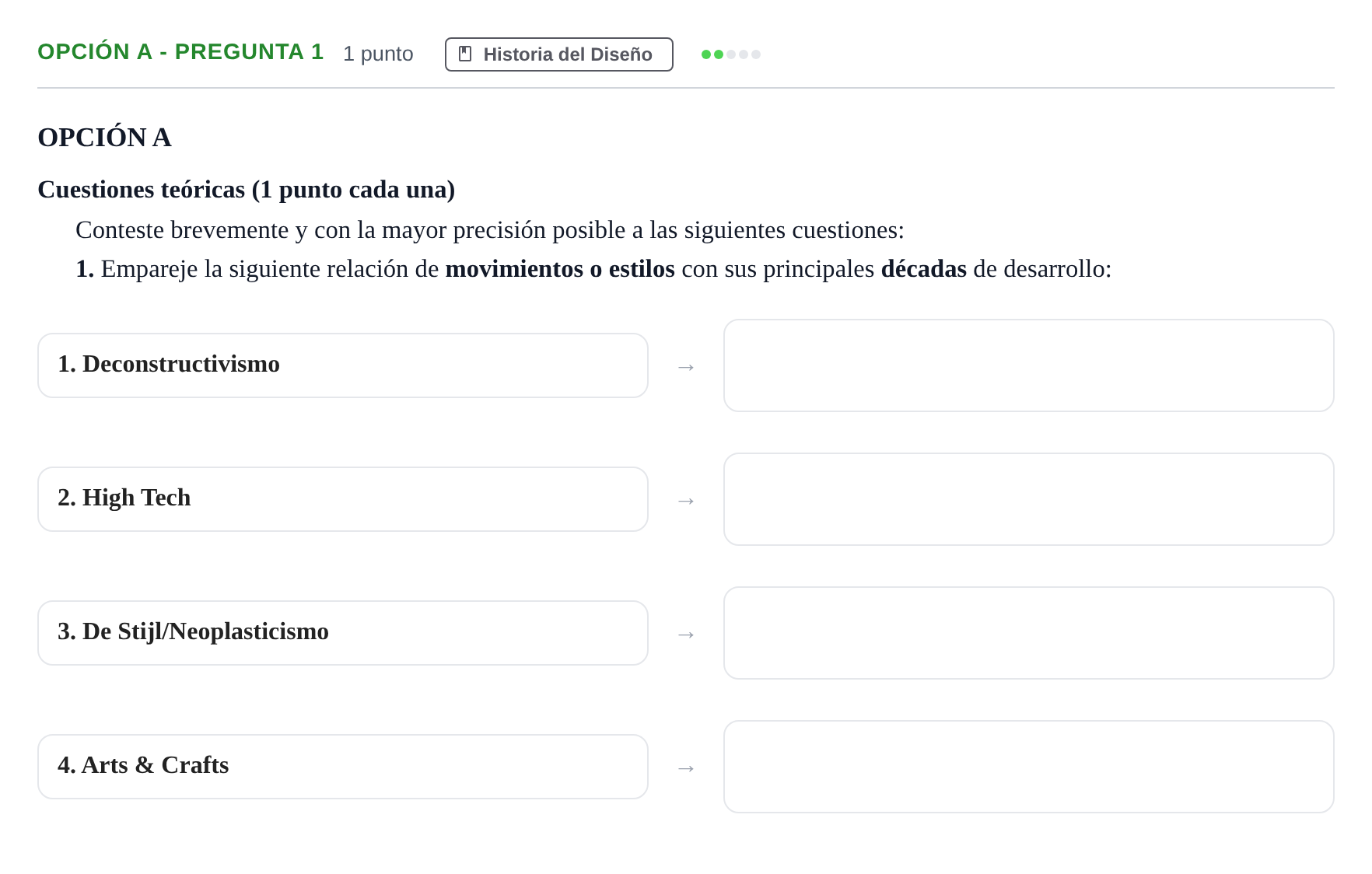 Enunciado: Opción A - Pregunta 1 · Diseño PAU Madrid Modelo 2018