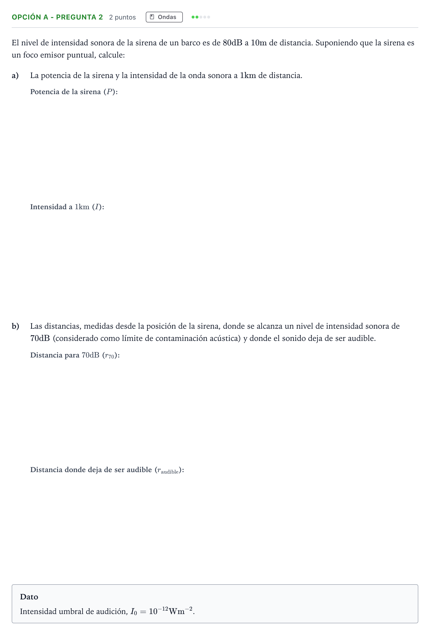 Enunciado: Opción A - Pregunta 2 · Física PAU Madrid Extraordinaria 2018