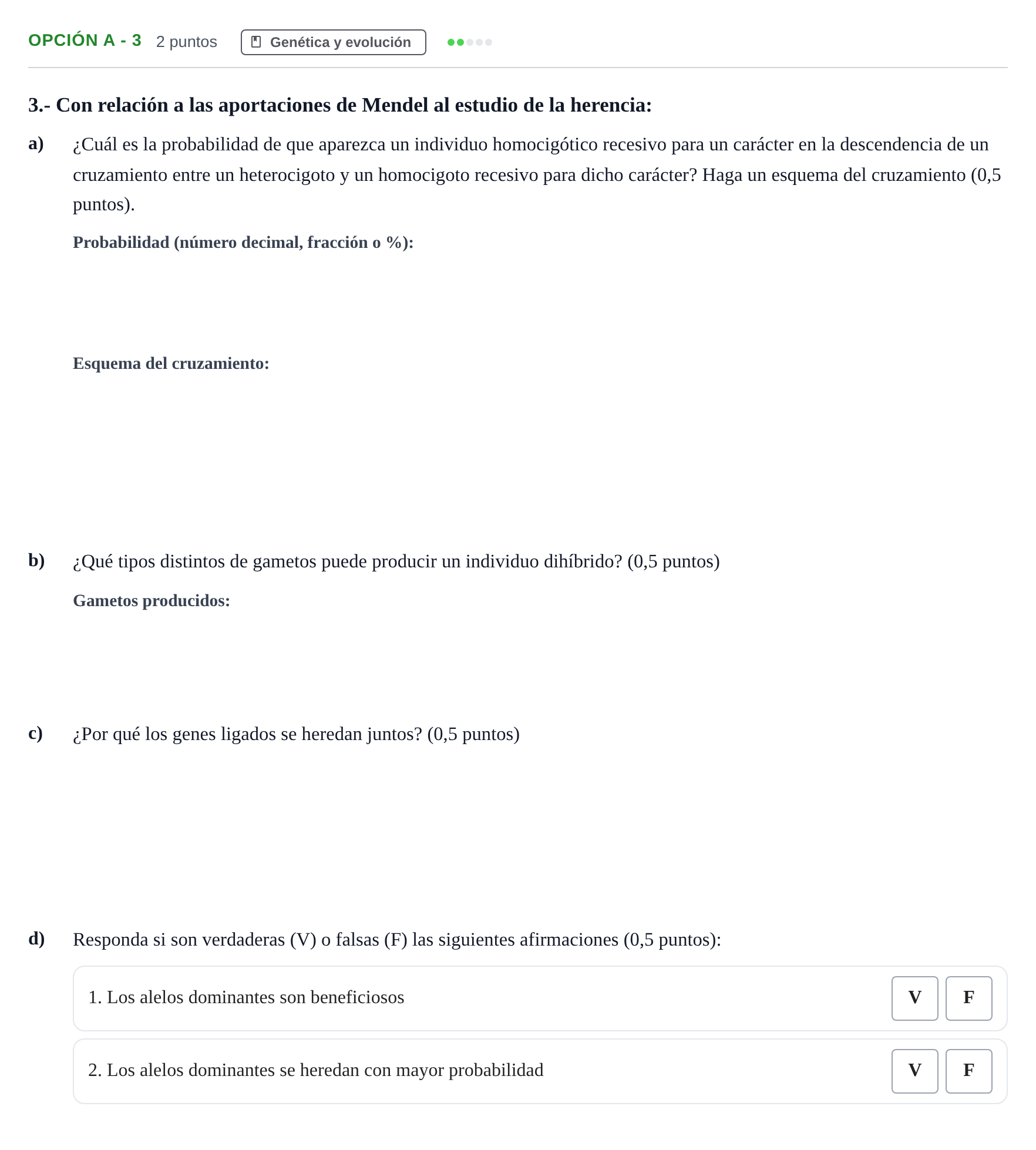 Enunciado: Opción A - 3 · Biología PAU Madrid Modelo 2018
