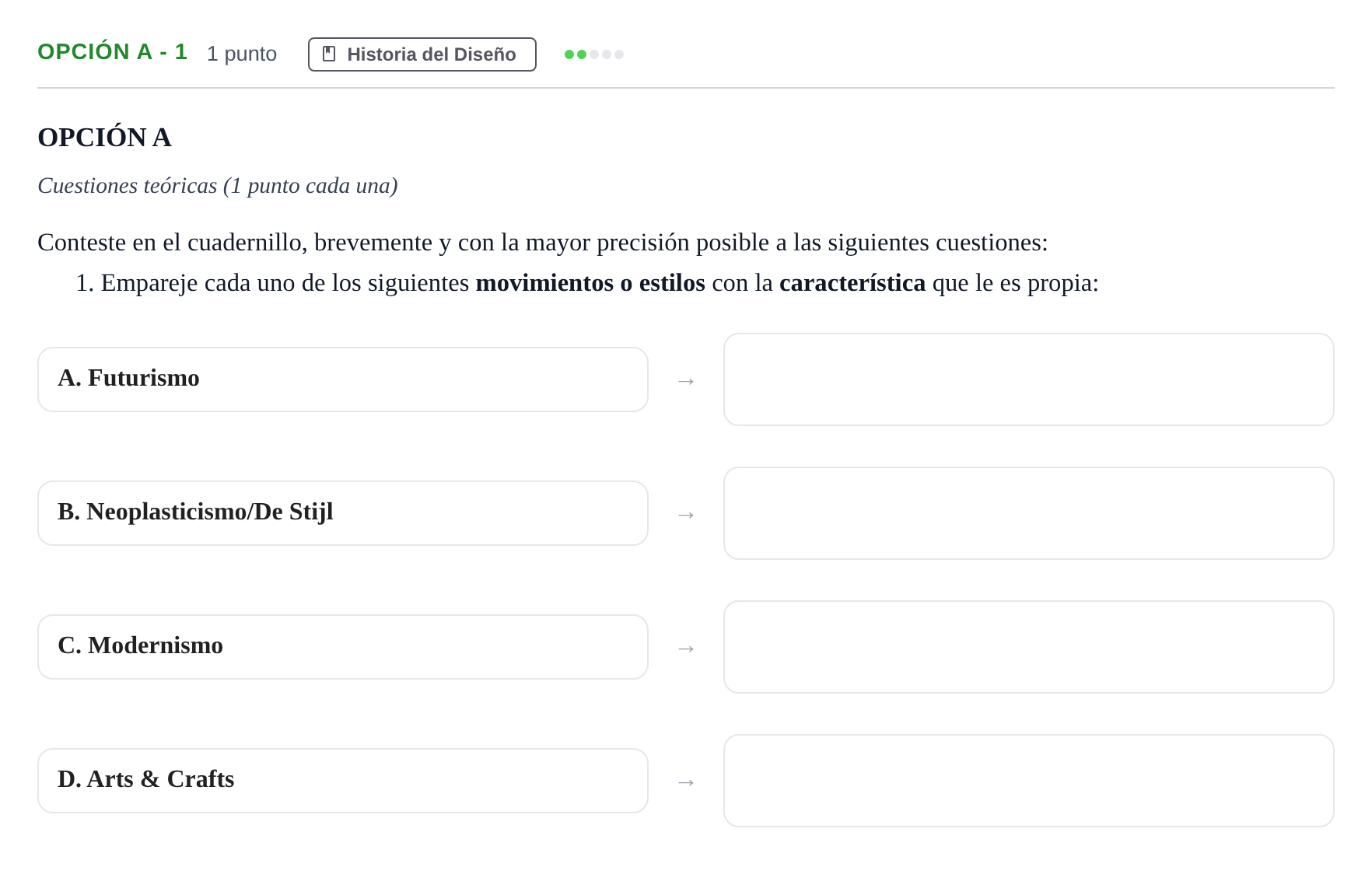 Enunciado: Opción A - 1 · Diseño PAU Madrid Ordinaria 2018