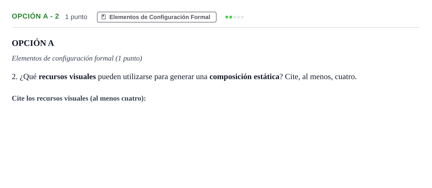 Enunciado: Opción A - 2 · Diseño PAU Madrid Ordinaria 2018