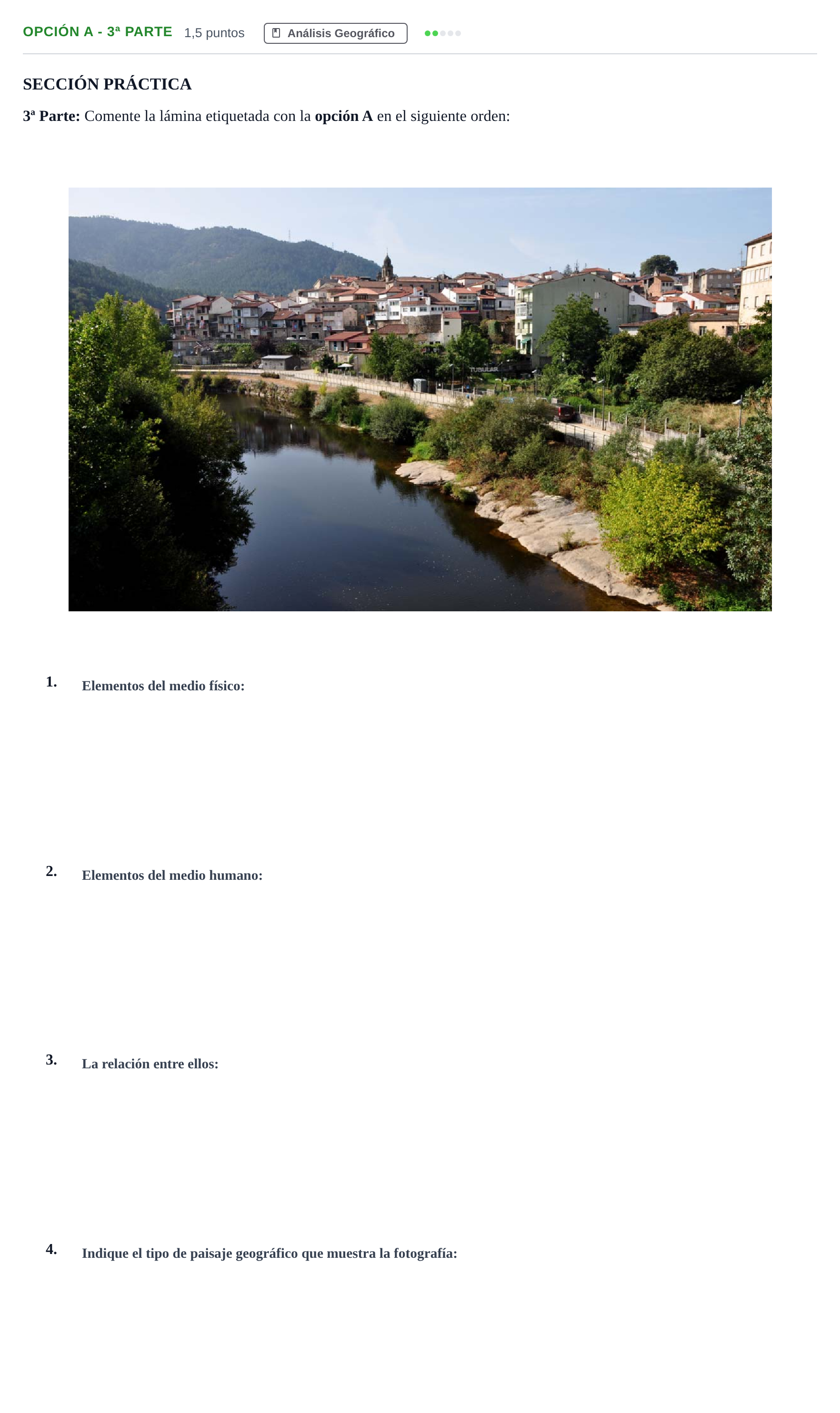 Enunciado: Opción A - 3ª Parte · Geografía PAU Madrid Extraordinaria 2018