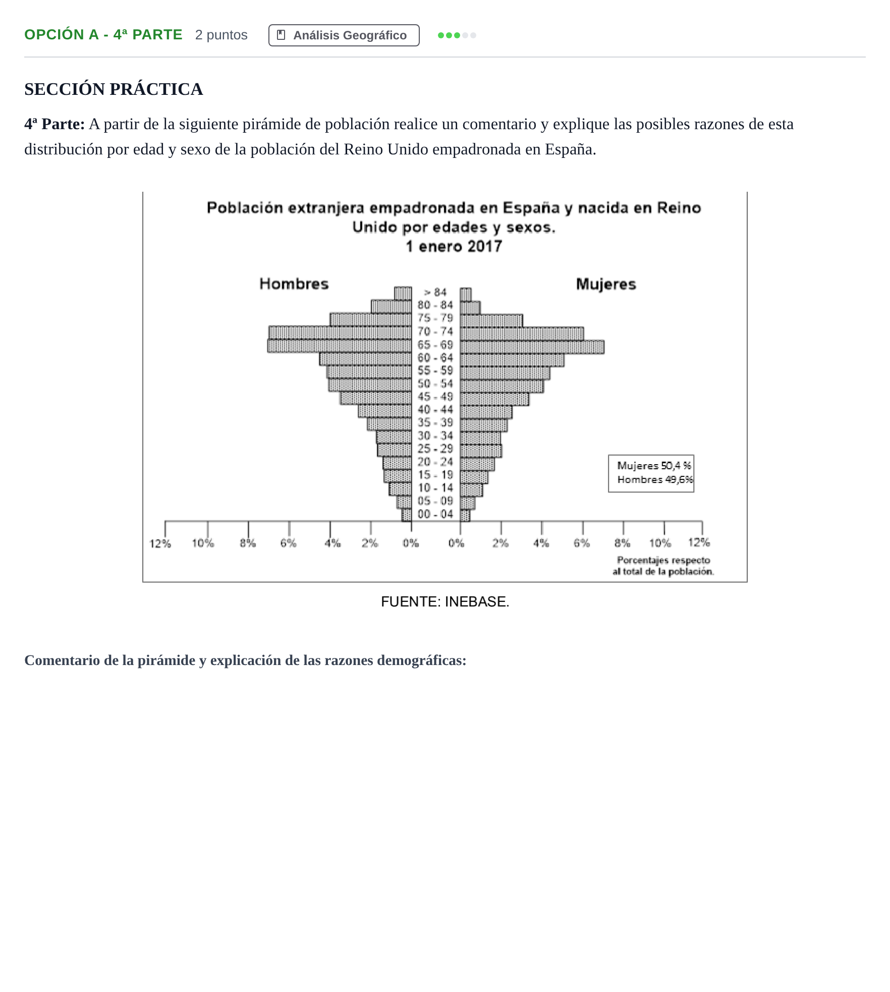 Enunciado: Opción A - 4ª Parte · Geografía PAU Madrid Extraordinaria 2018