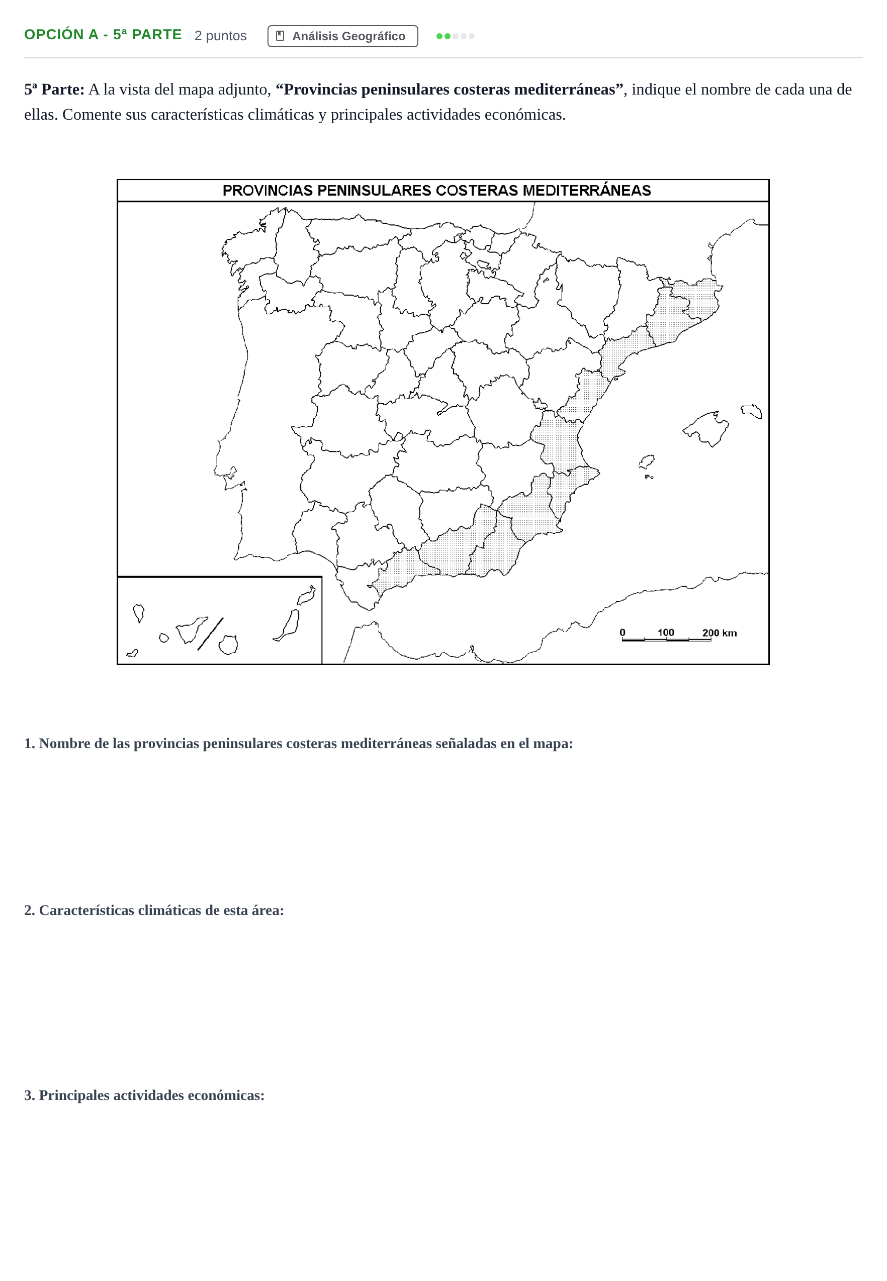 Enunciado: Opción A - 5ª Parte · Geografía PAU Madrid Modelo 2018