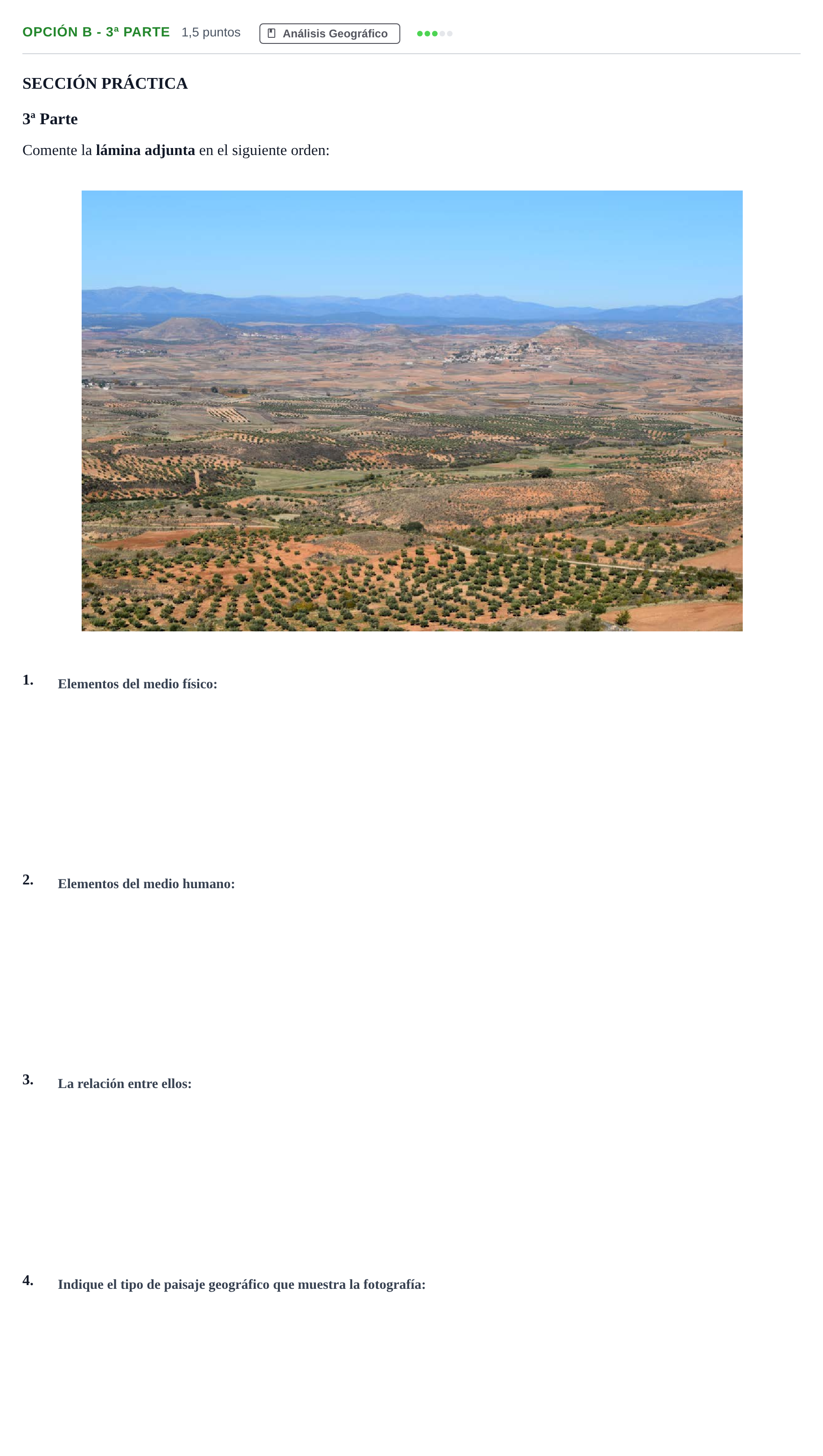 Enunciado: Opción B - 3ª Parte · Geografía PAU Madrid Modelo 2018