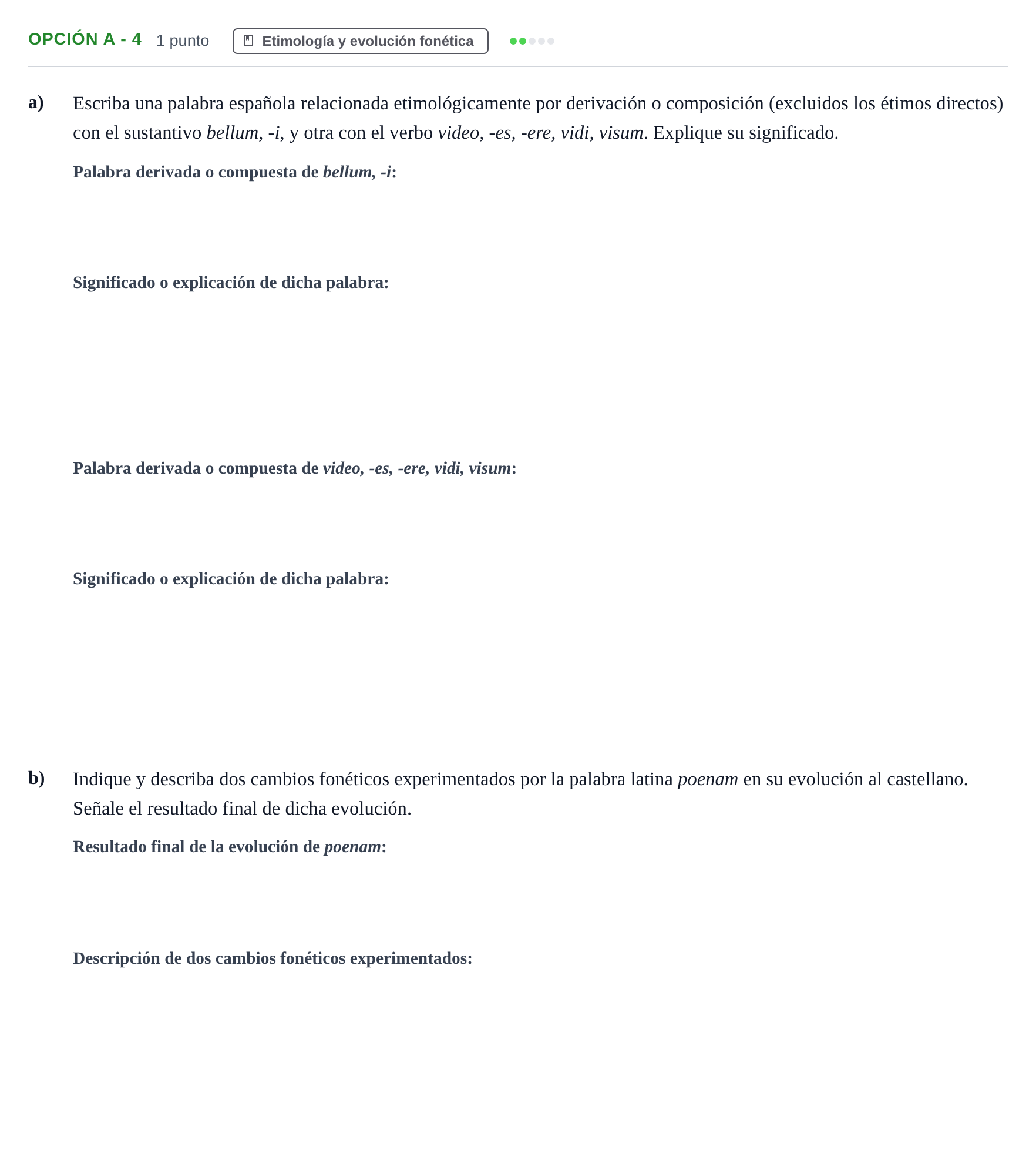 Enunciado: Opción A - 4 · Latín II PAU Madrid Extraordinaria 2018