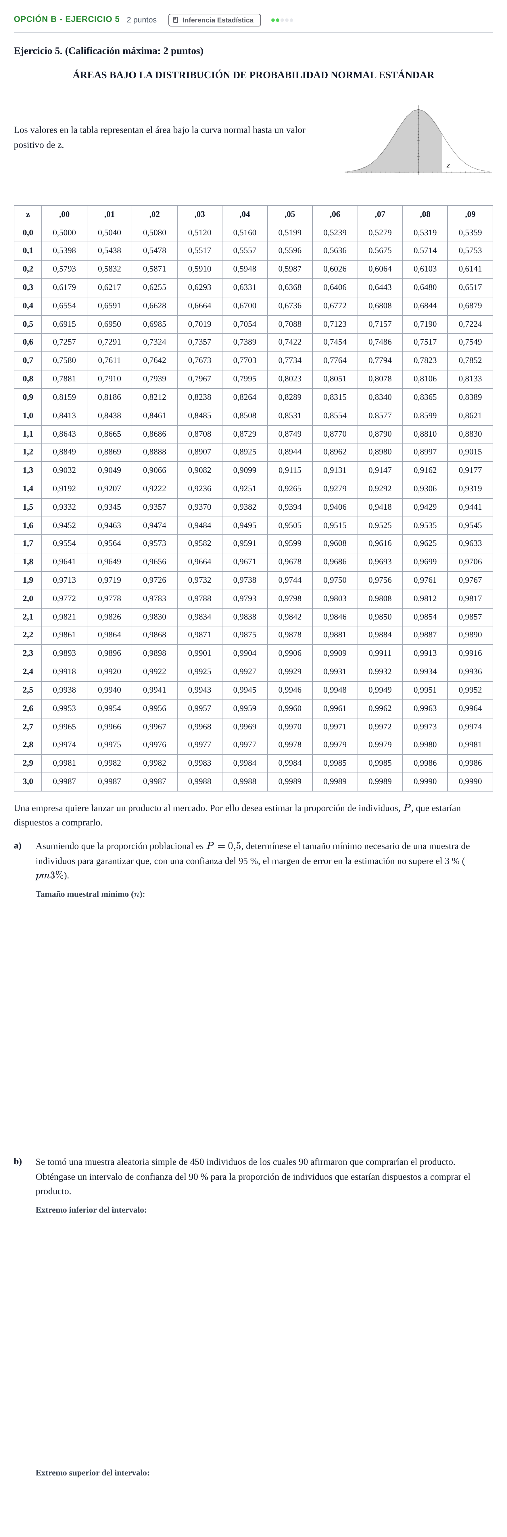 Enunciado: Opción B - Ejercicio 5 · Matemáticas aplicadas a las Ciencias Sociales II PAU Madrid Extraordinaria 2018