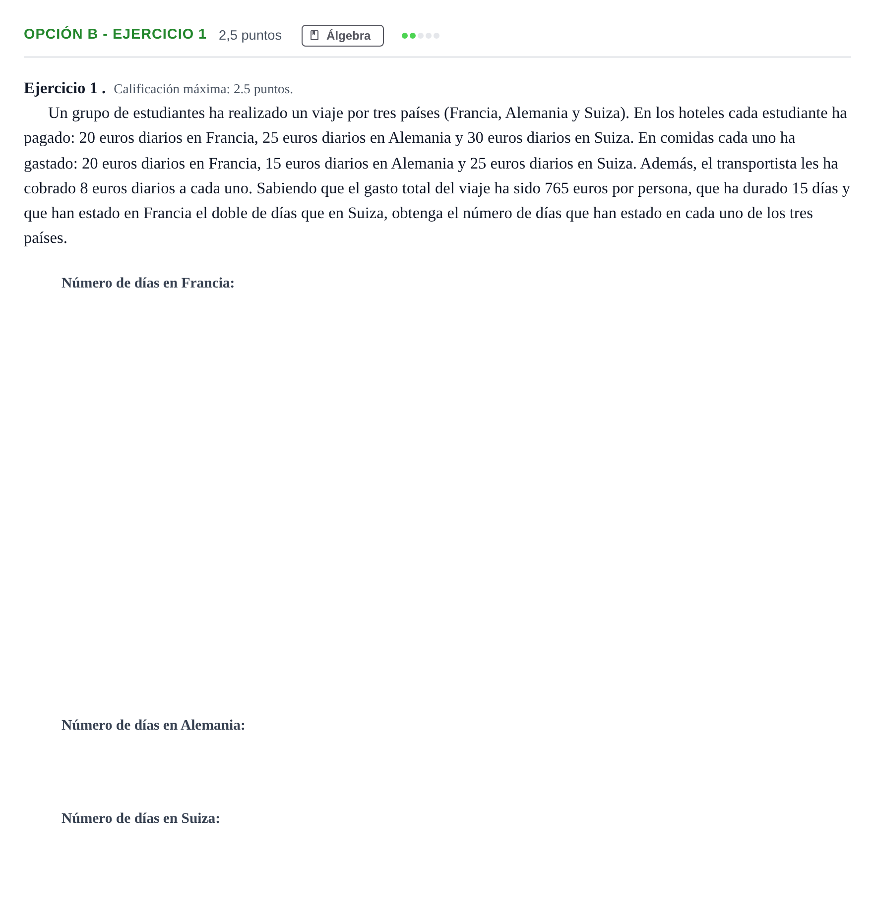 Enunciado: Opción B - Ejercicio 1 · Matemáticas II PAU Madrid Extraordinaria 2018