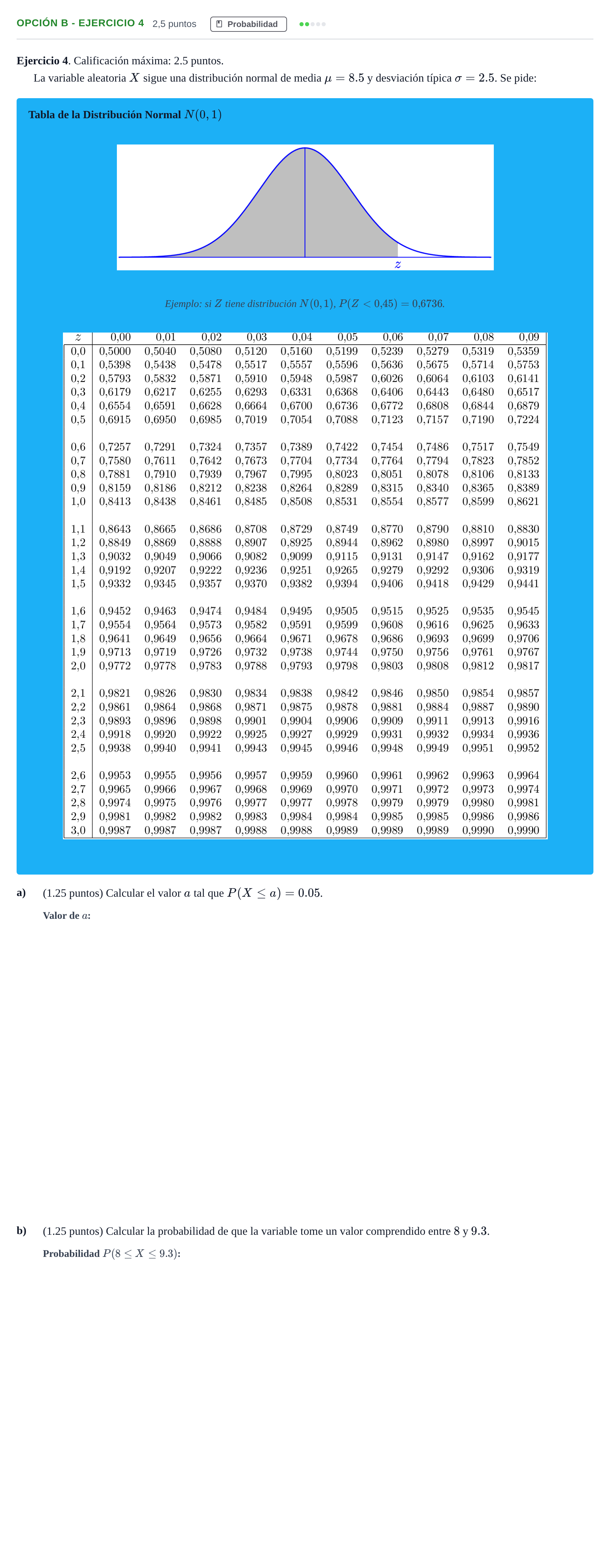 Enunciado: Opción B - Ejercicio 4 · Matemáticas II PAU Madrid Extraordinaria 2018