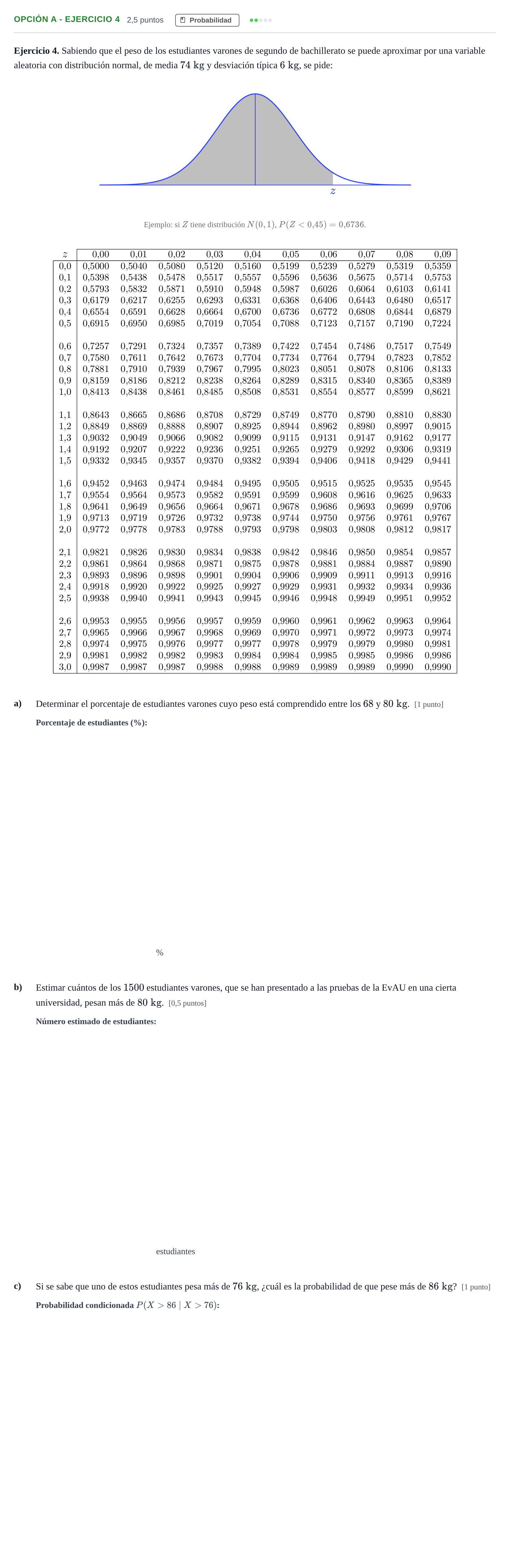 Enunciado: Opción A - Ejercicio 4 · Matemáticas II PAU Madrid Modelo 2018