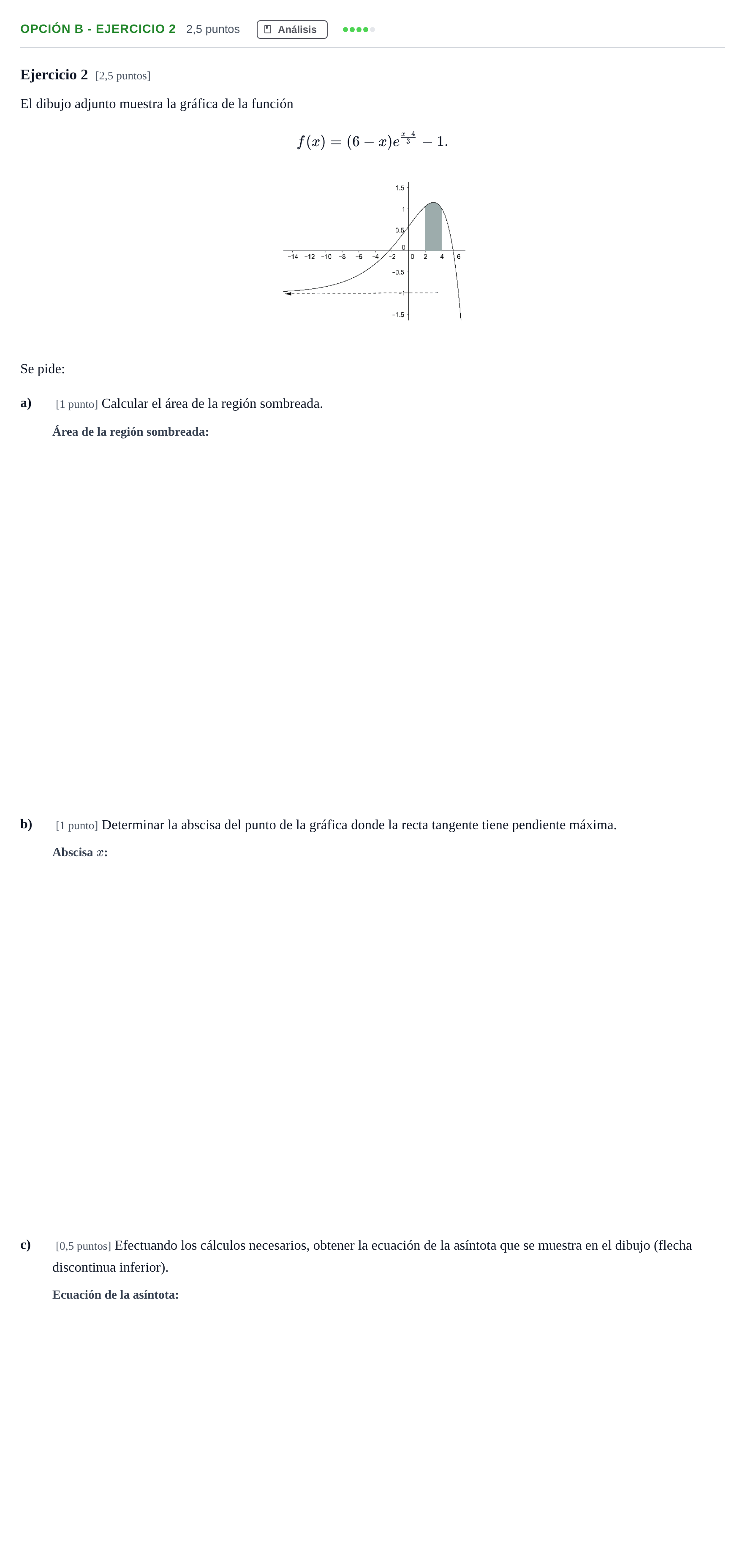 Enunciado: Opción B - Ejercicio 2 · Matemáticas II PAU Madrid Modelo 2018