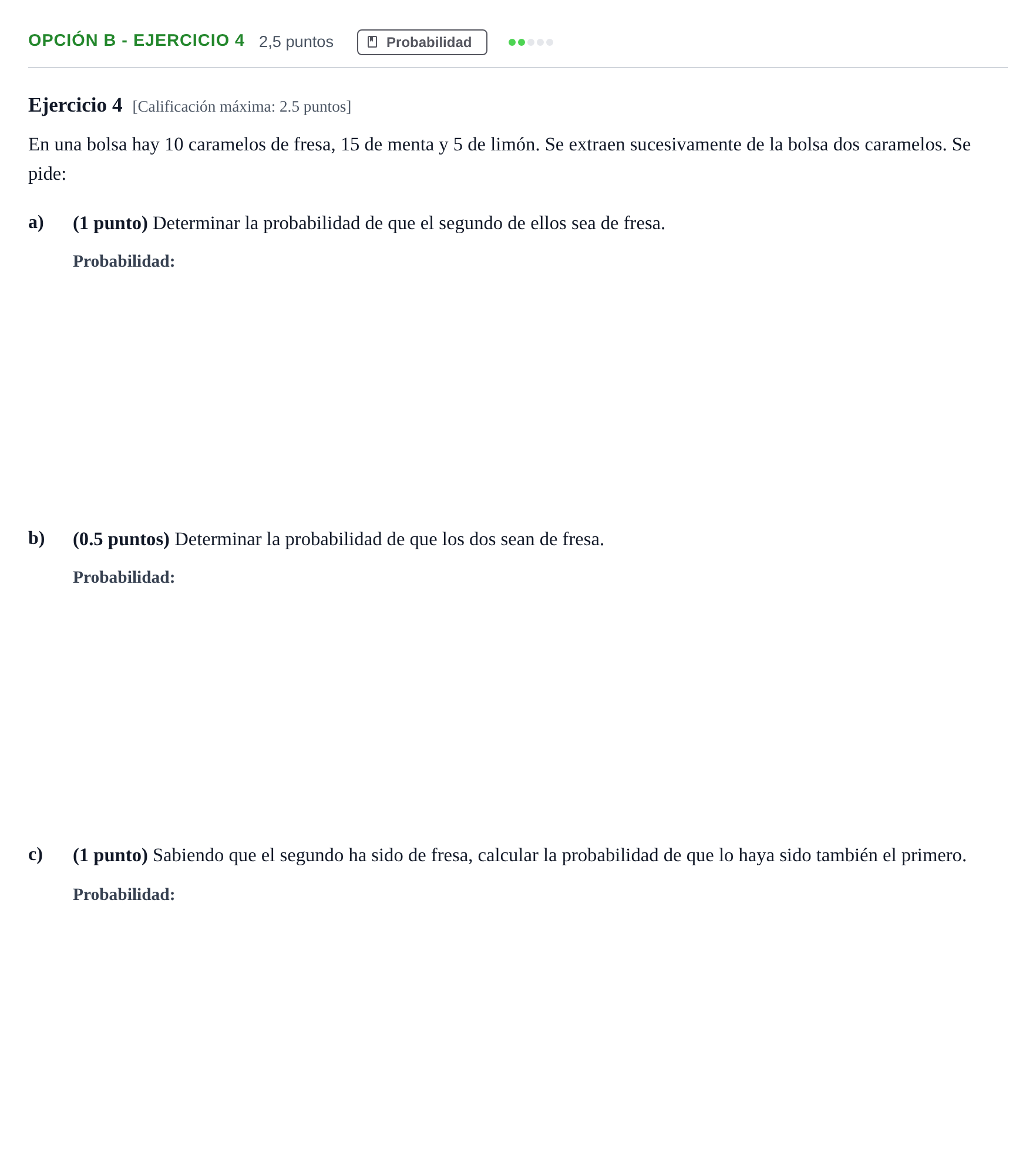 Enunciado: Opción B - Ejercicio 4 · Matemáticas II PAU Madrid Modelo 2018