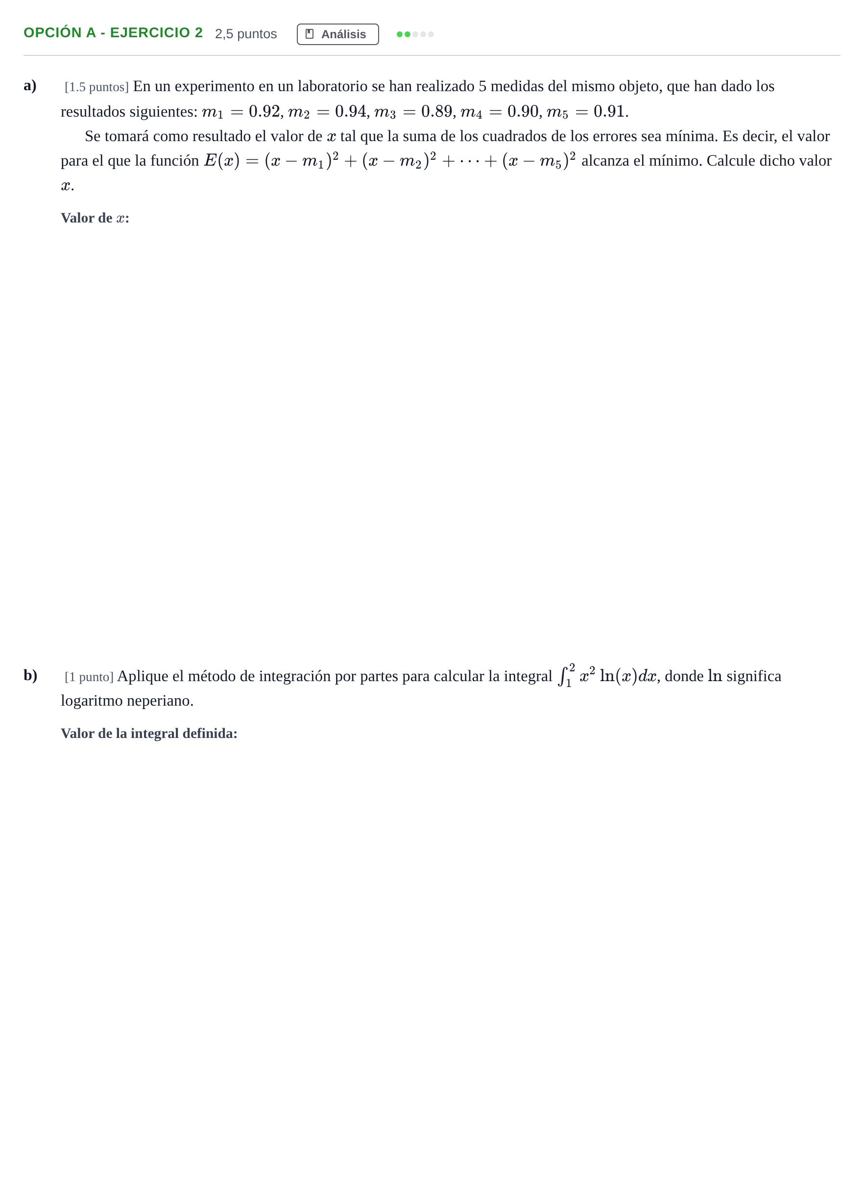 Enunciado: Opción A - Ejercicio 2 · Matemáticas II PAU Madrid Ordinaria 2018