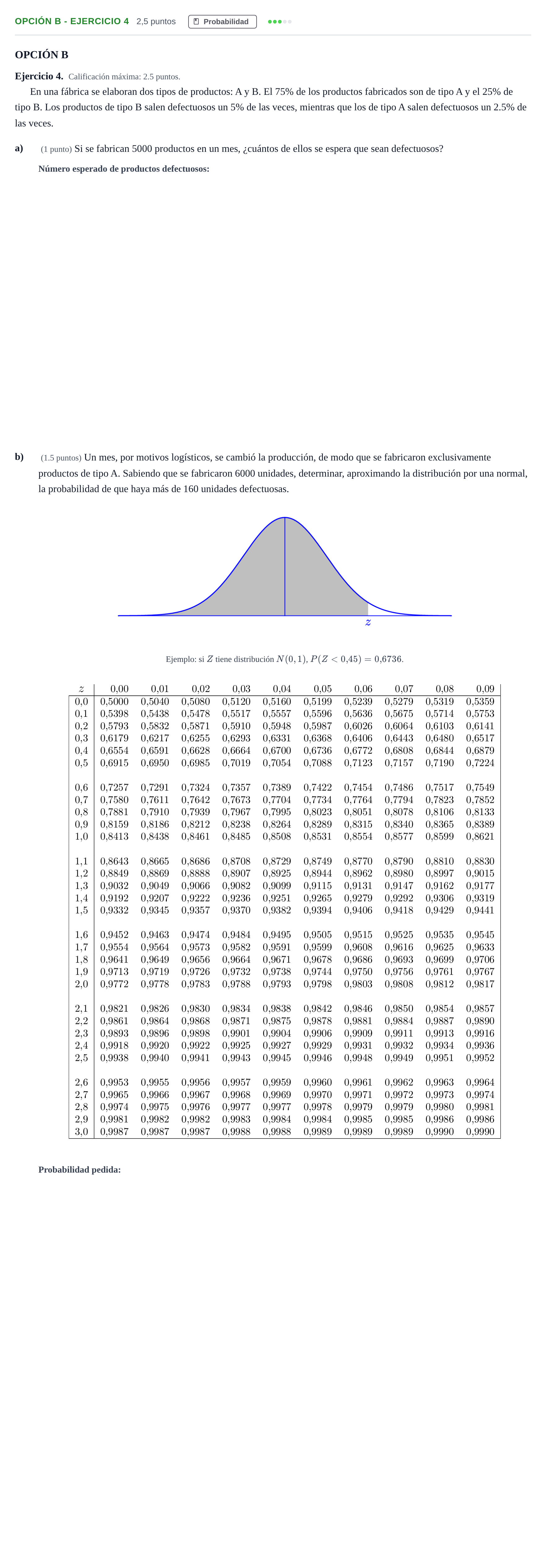 Enunciado: Opción B - Ejercicio 4 · Matemáticas II PAU Madrid Ordinaria 2018