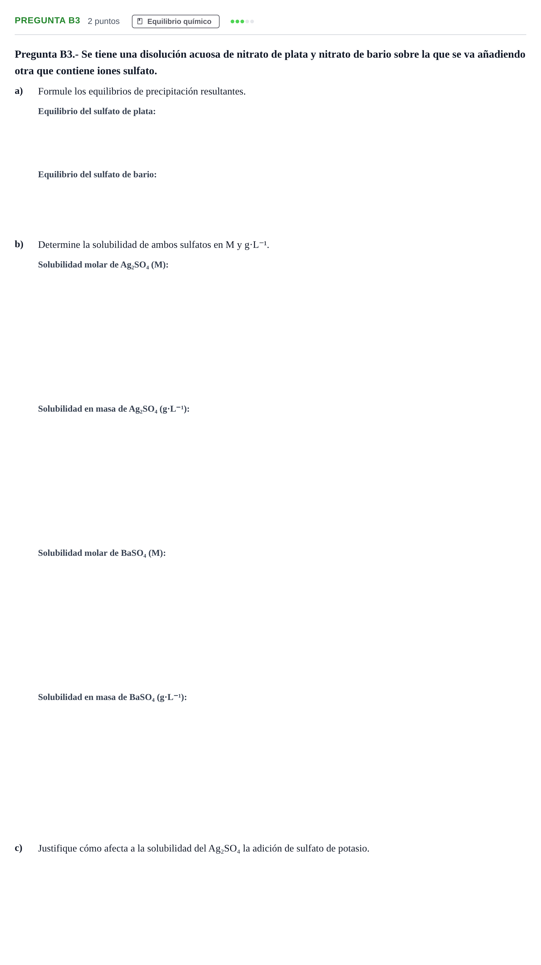 Enunciado: Pregunta B3 · Química PAU Madrid Extraordinaria 2018