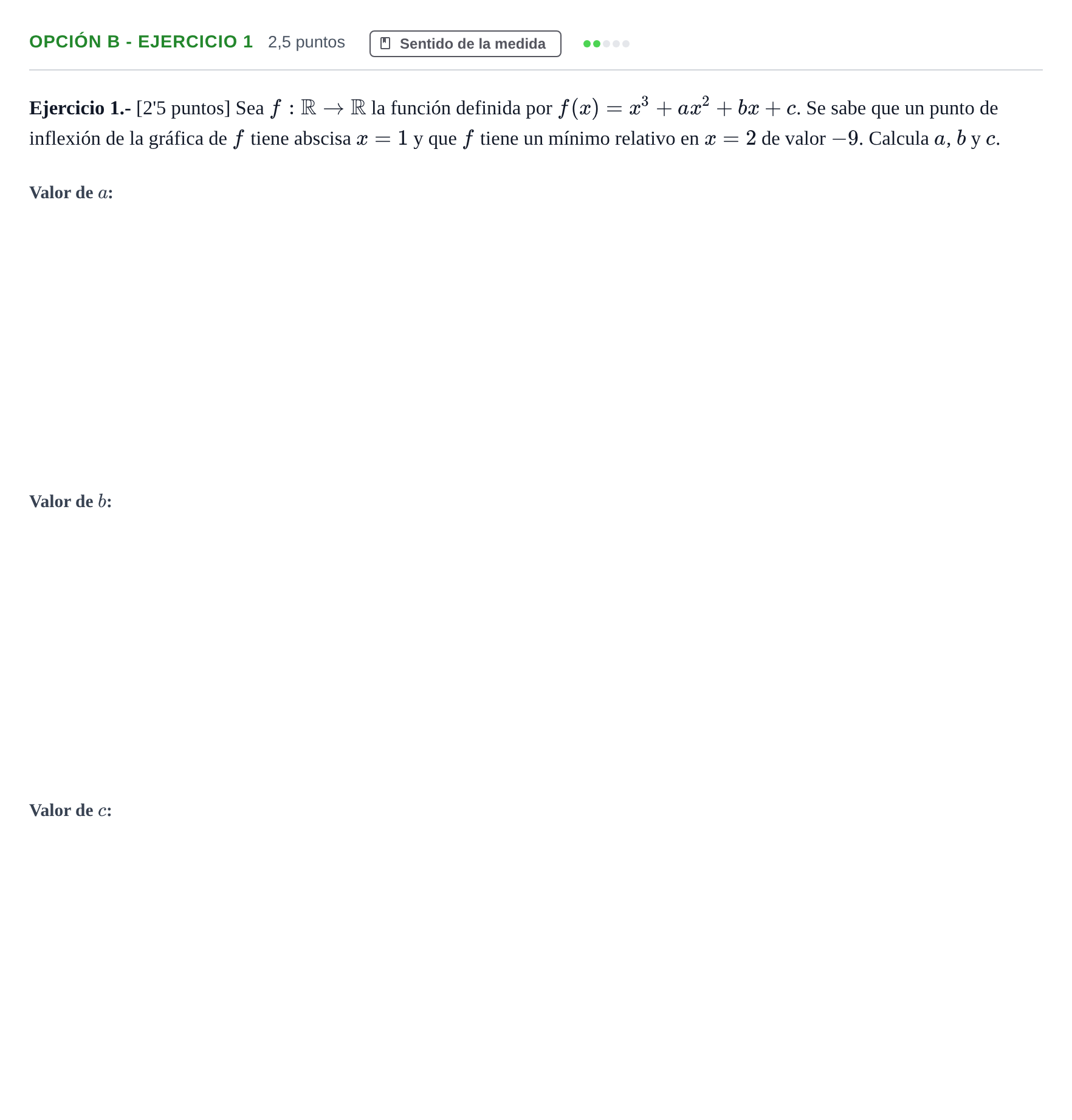 Enunciado: Opción B - Ejercicio 1 · Matemáticas II PAU Andalucía Ordinaria Reserva A 2013