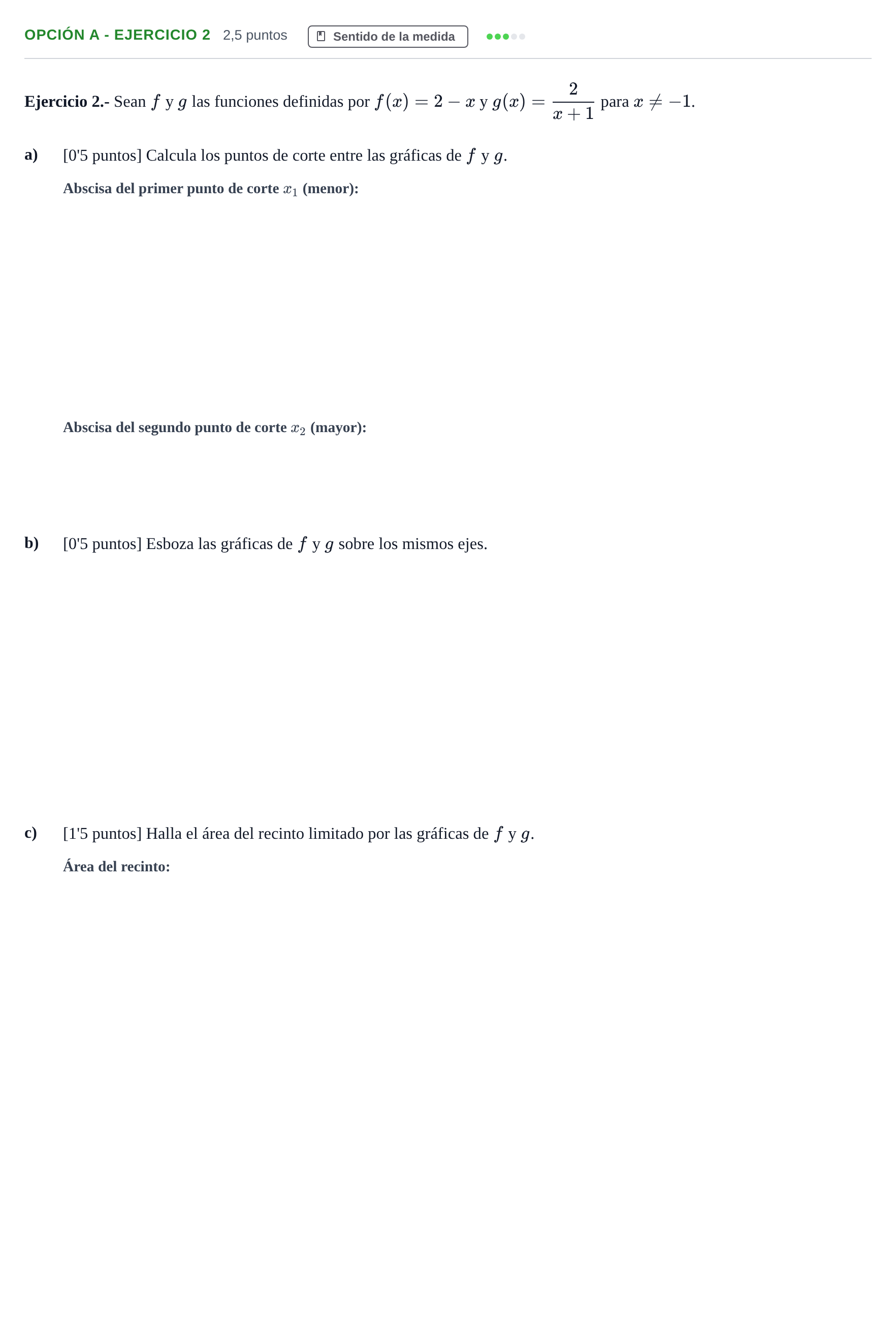 Enunciado: Opción A - Ejercicio 2 · Matemáticas II PAU Andalucía Ordinaria Reserva B 2013