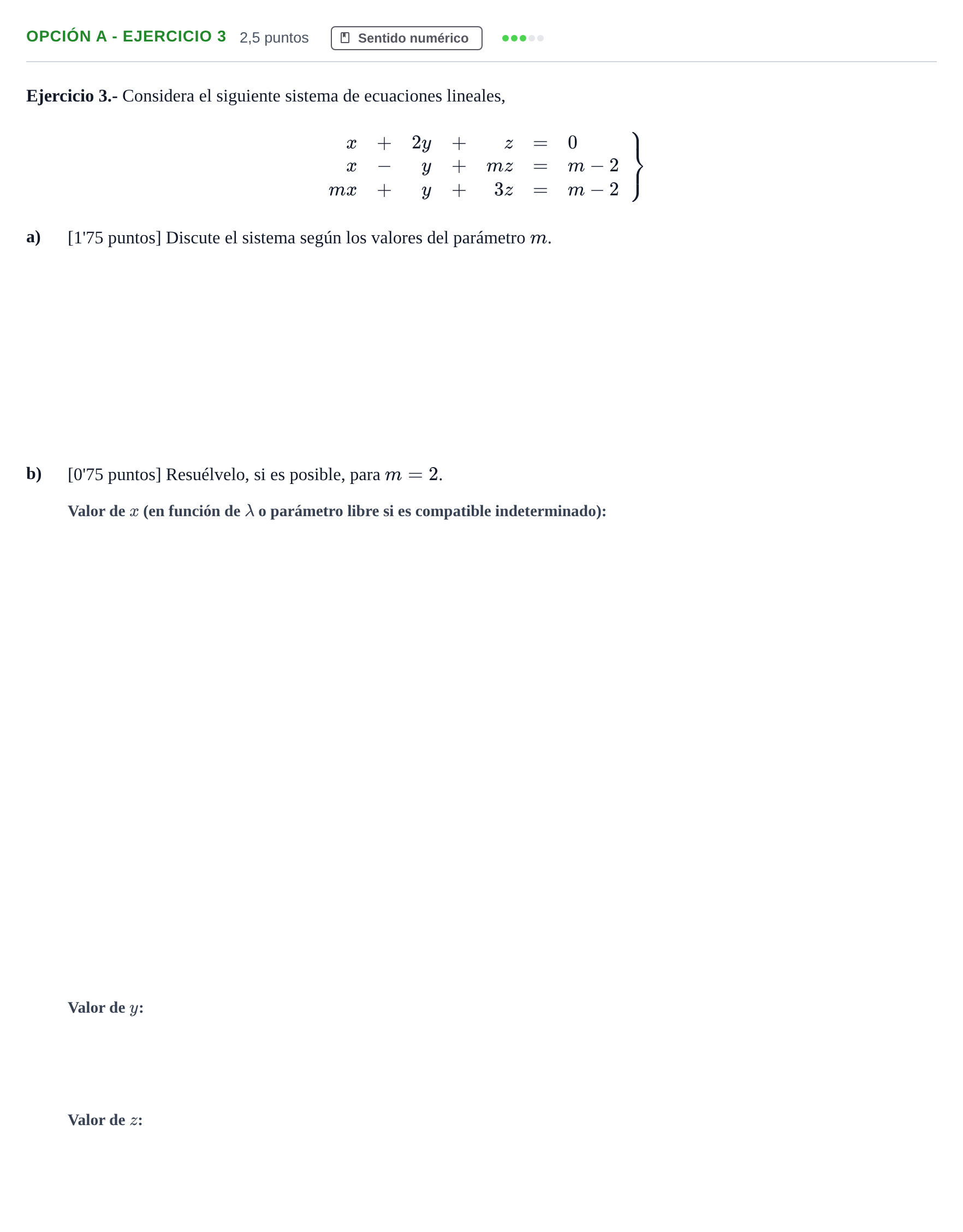 Enunciado: Opción A - Ejercicio 3 · Matemáticas II PAU Andalucía Ordinaria Reserva B 2013