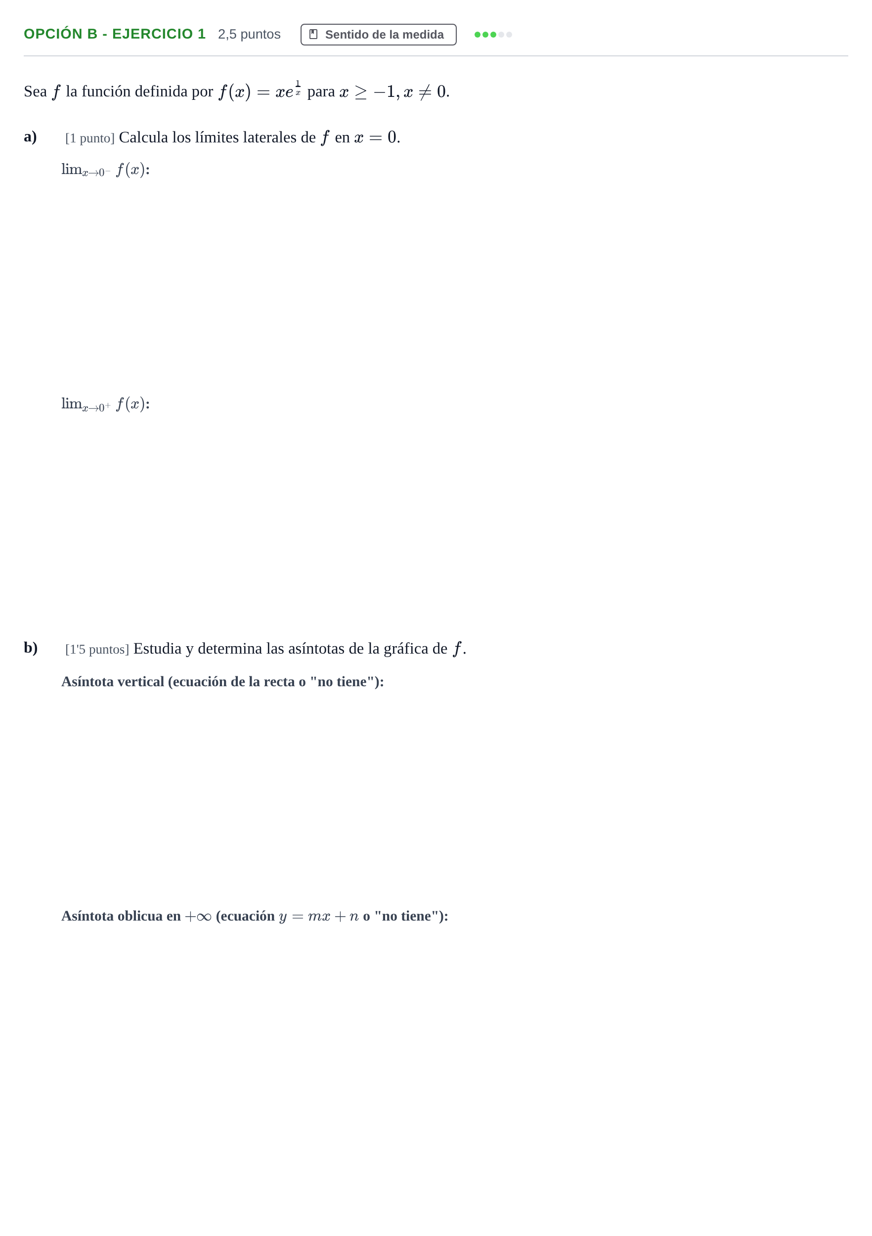 Enunciado: Opción B - Ejercicio 1 · Matemáticas II PAU Andalucía Ordinaria Reserva B 2013