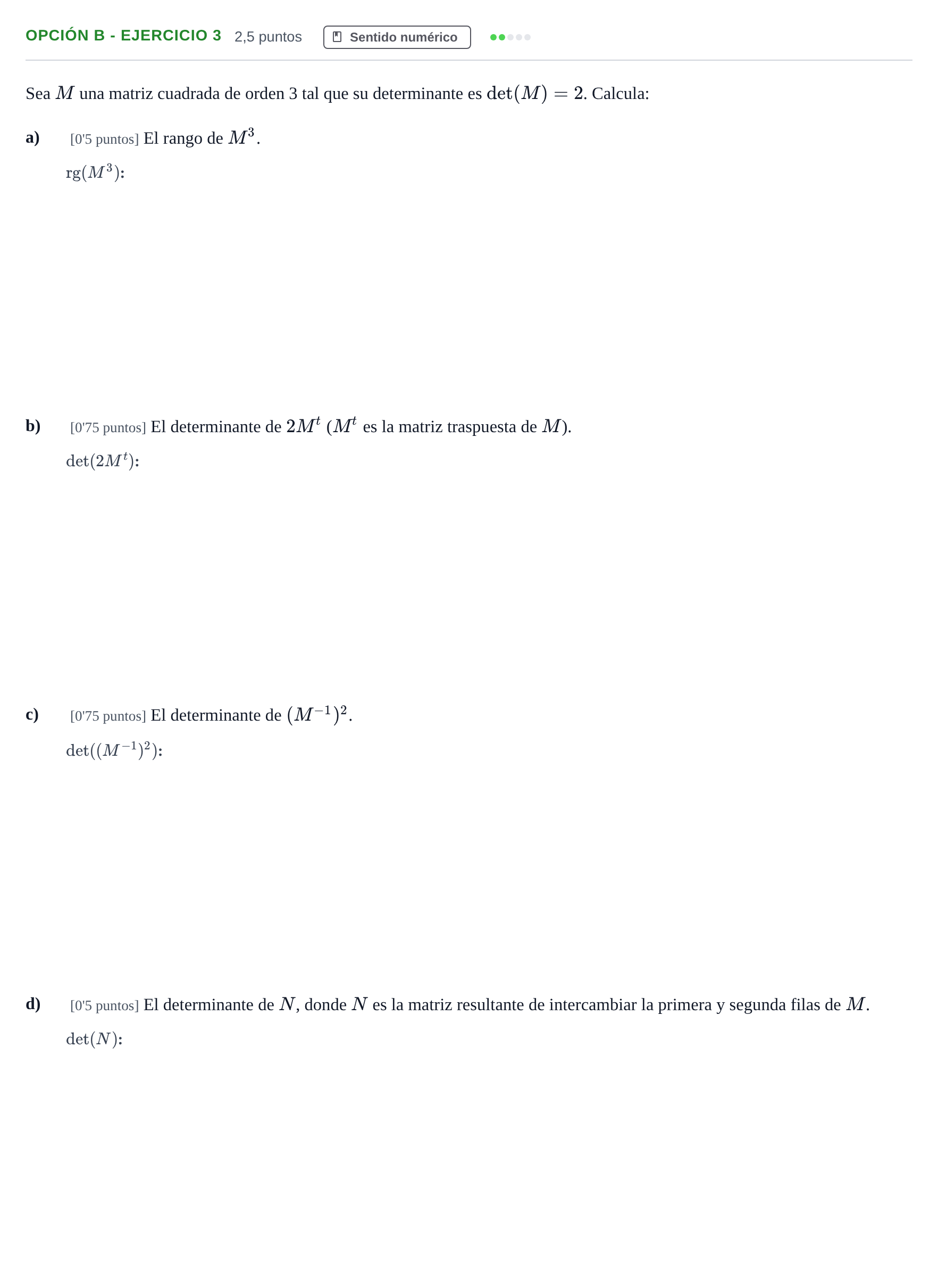 Enunciado: Opción B - Ejercicio 3 · Matemáticas II PAU Andalucía Ordinaria Reserva B 2013