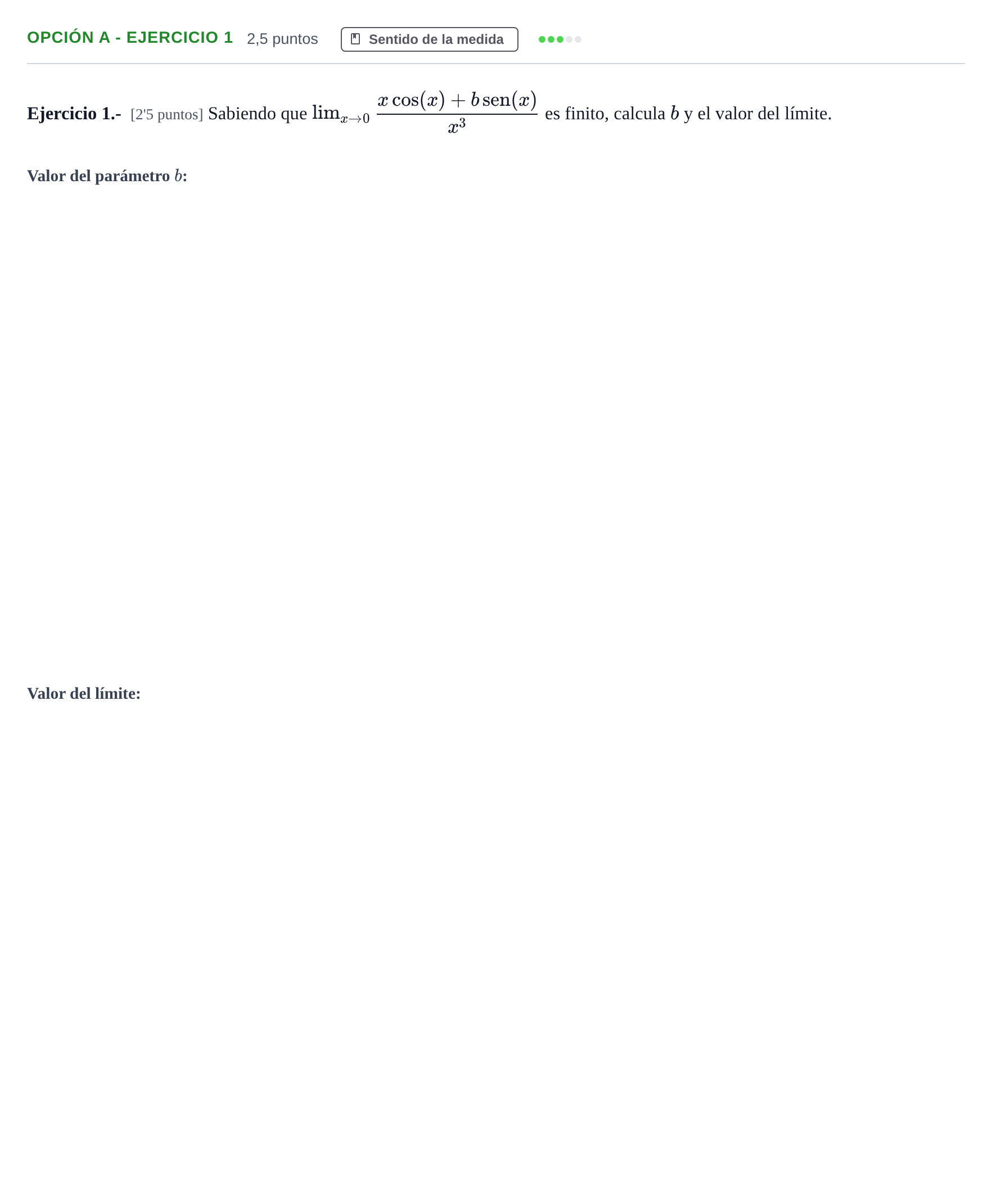 Enunciado: Opción A - Ejercicio 1 · Matemáticas II PAU Andalucía Ordinaria Titular 2013