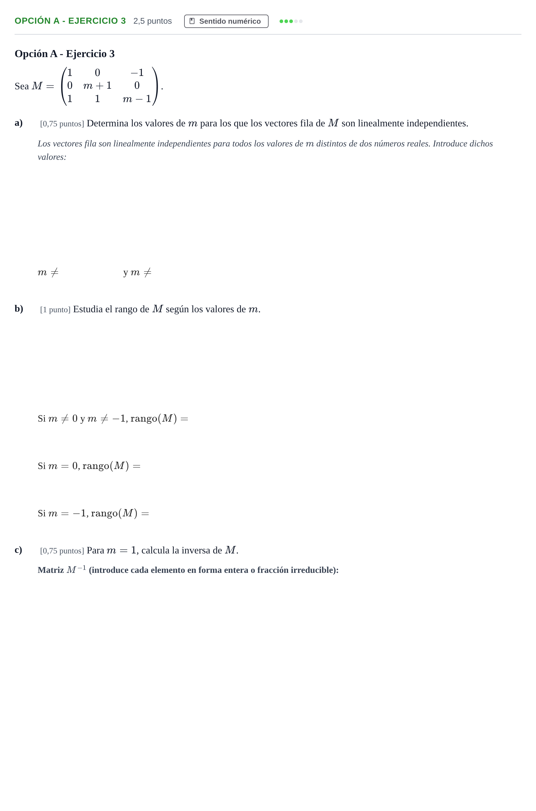 Enunciado: Opción A - Ejercicio 3 · Matemáticas II PAU Andalucía Ordinaria Titular 2013